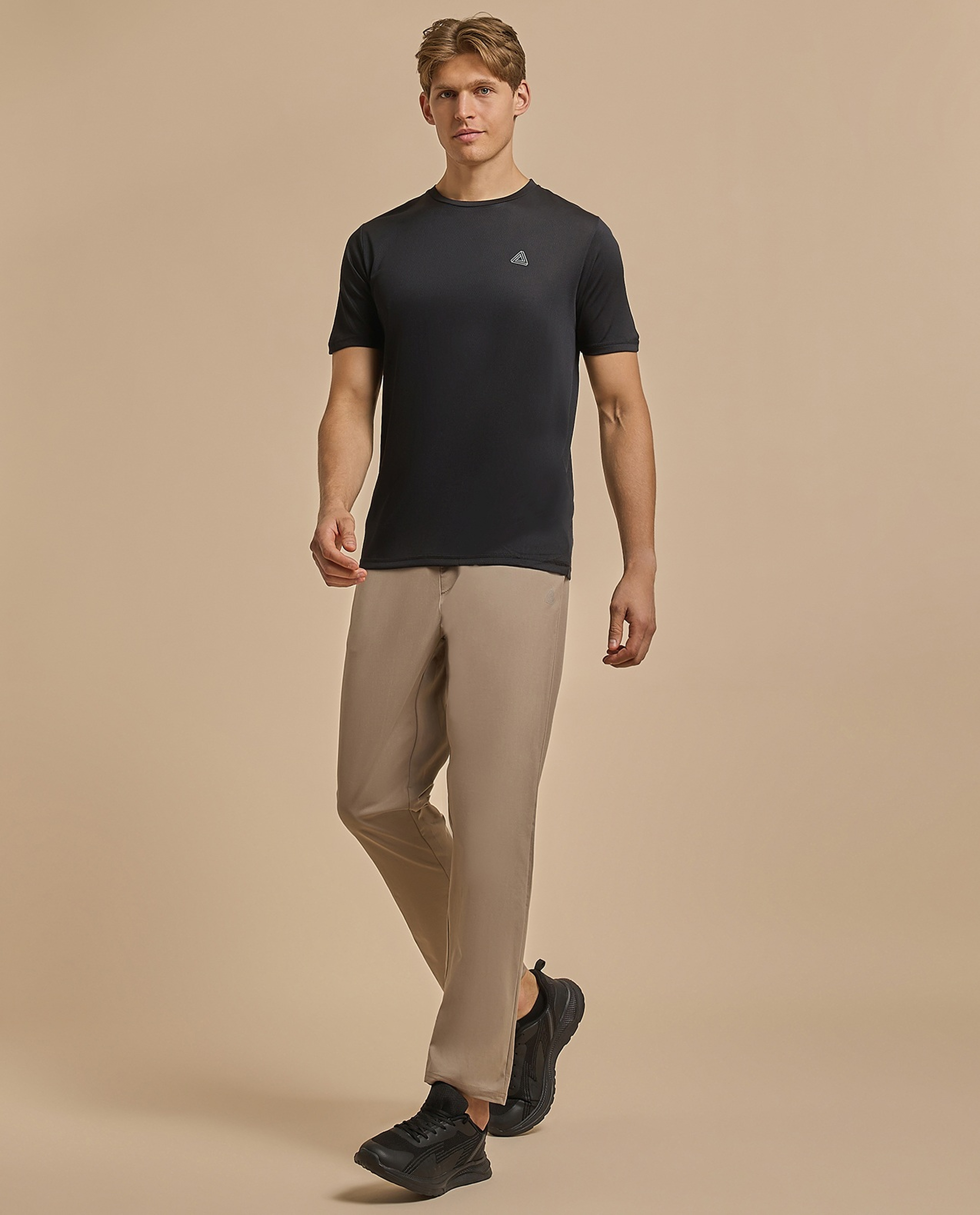 Solid Trackpants with Elastic Waist