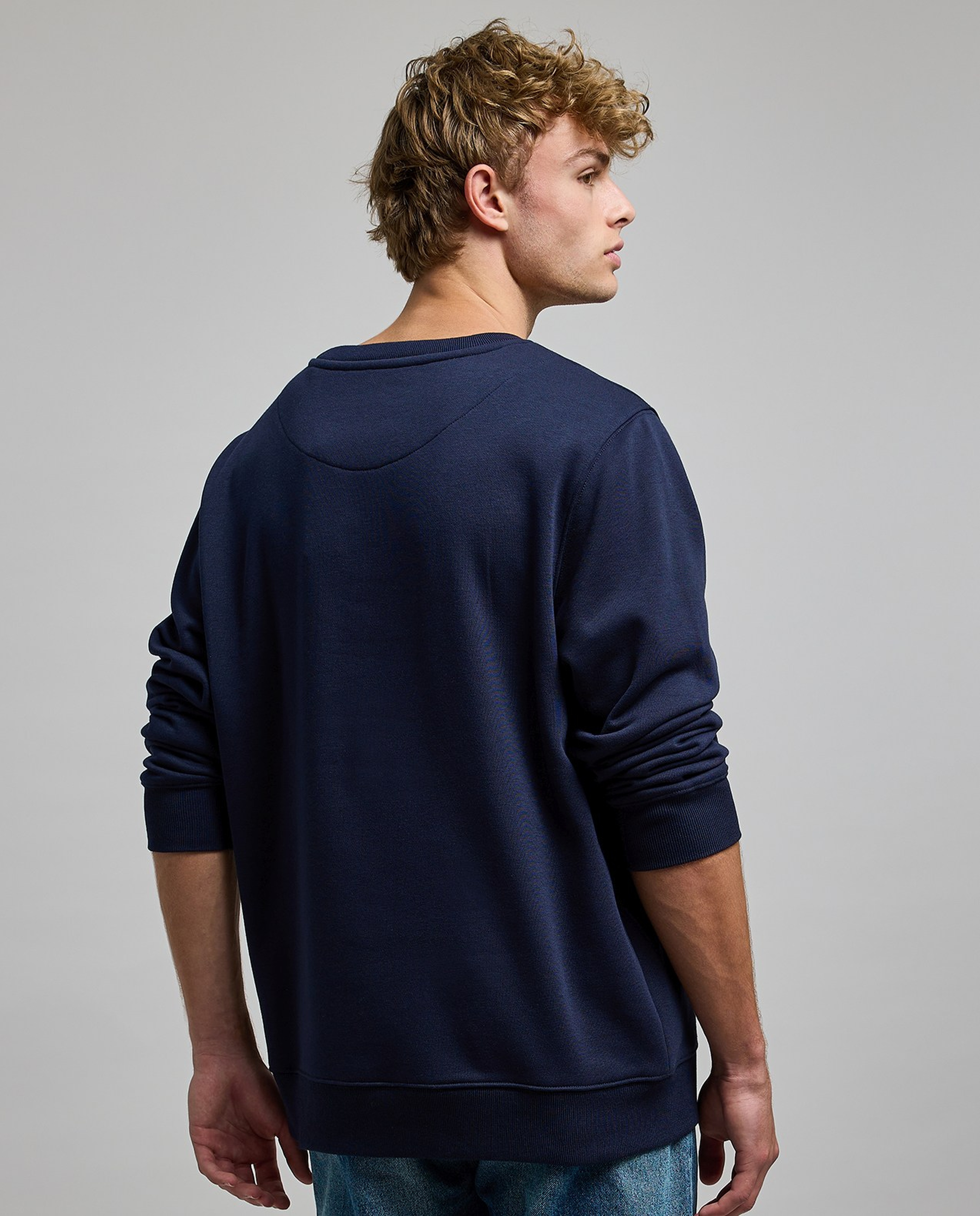 Embroidered Sweatshirt with Crew Neck and Long Sleeves