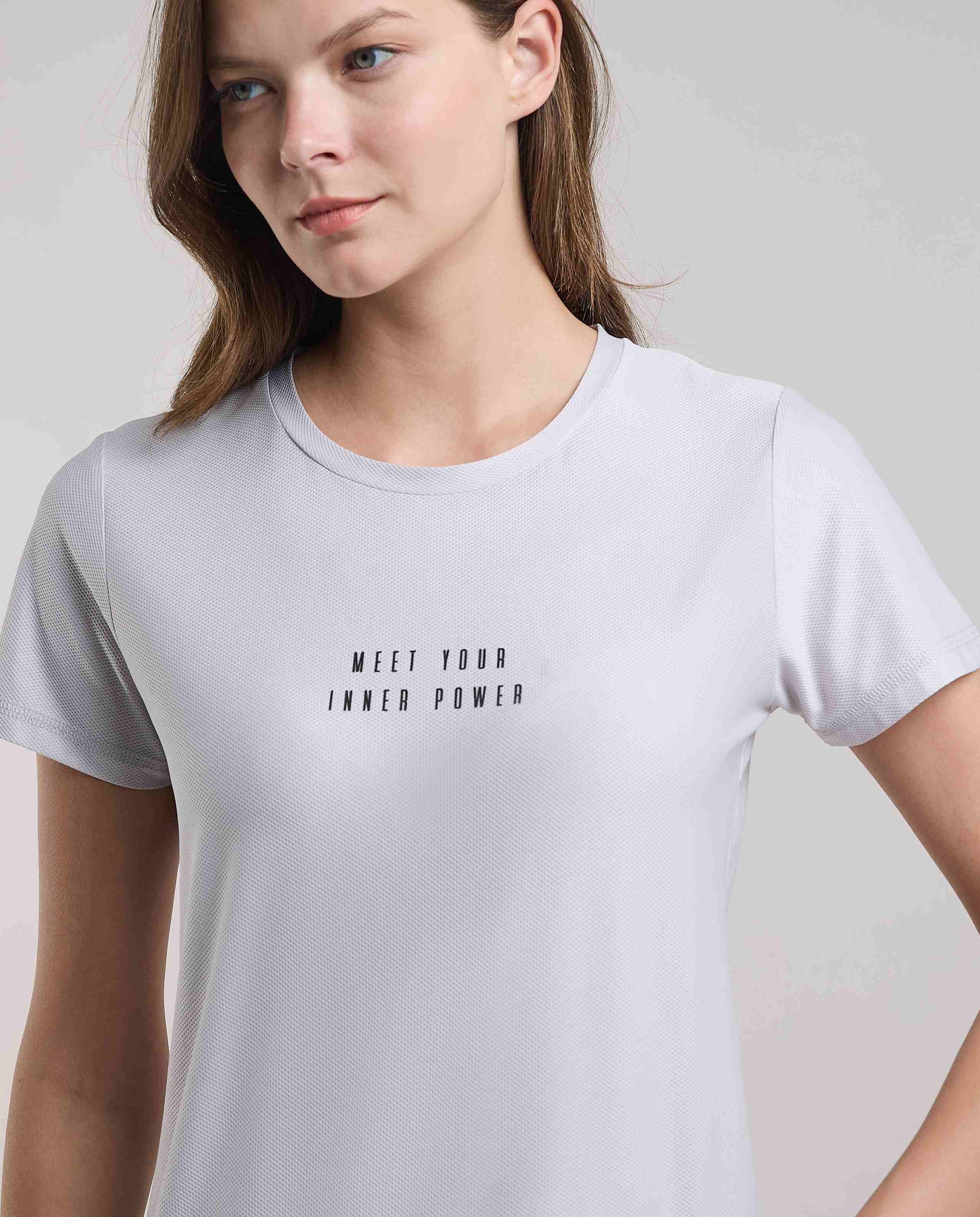 Printed Active T-Shirt with Crew Neck and Short Sleeves