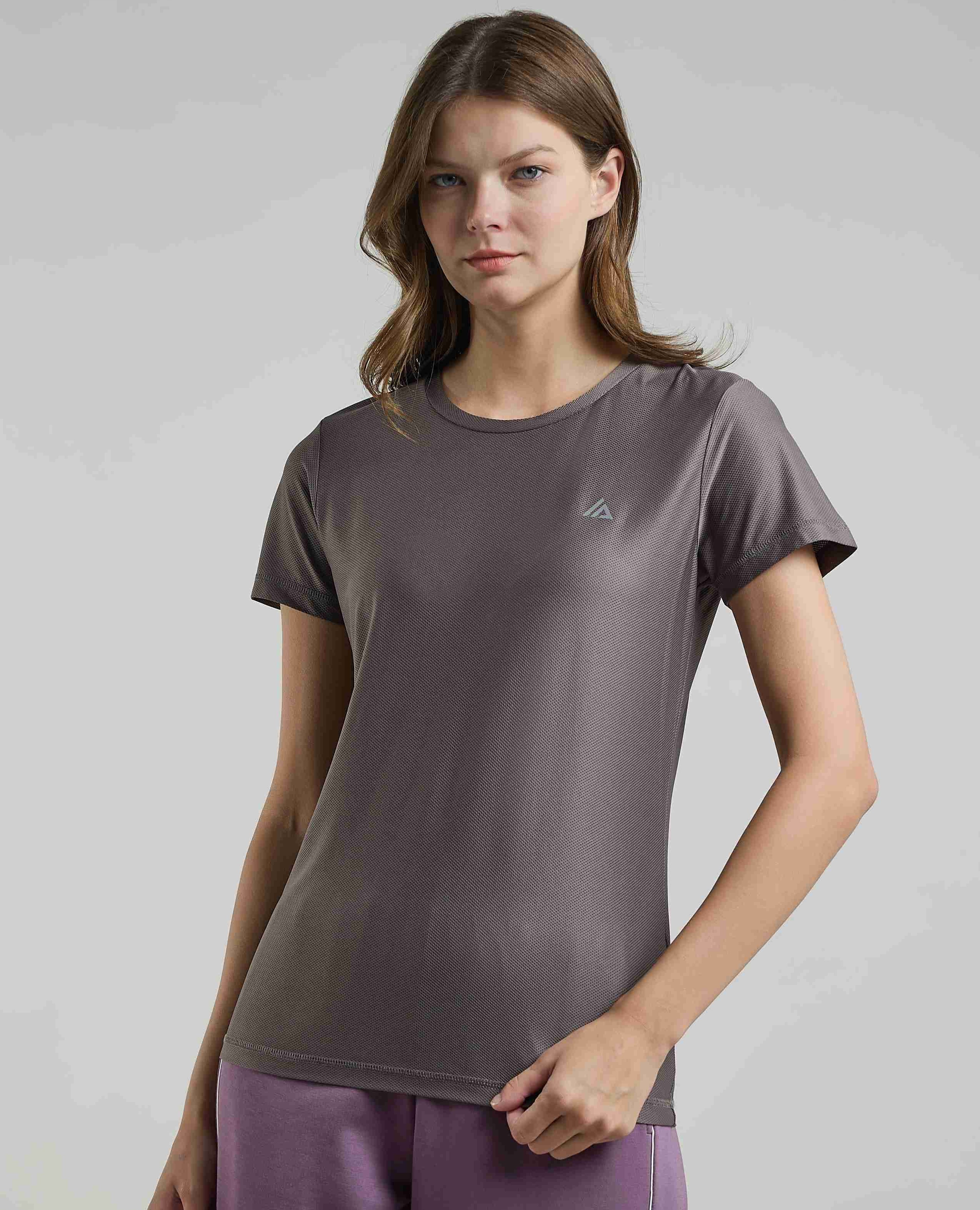 Logo Detail Active T-Shirt with Crew Neck and Short Sleeves