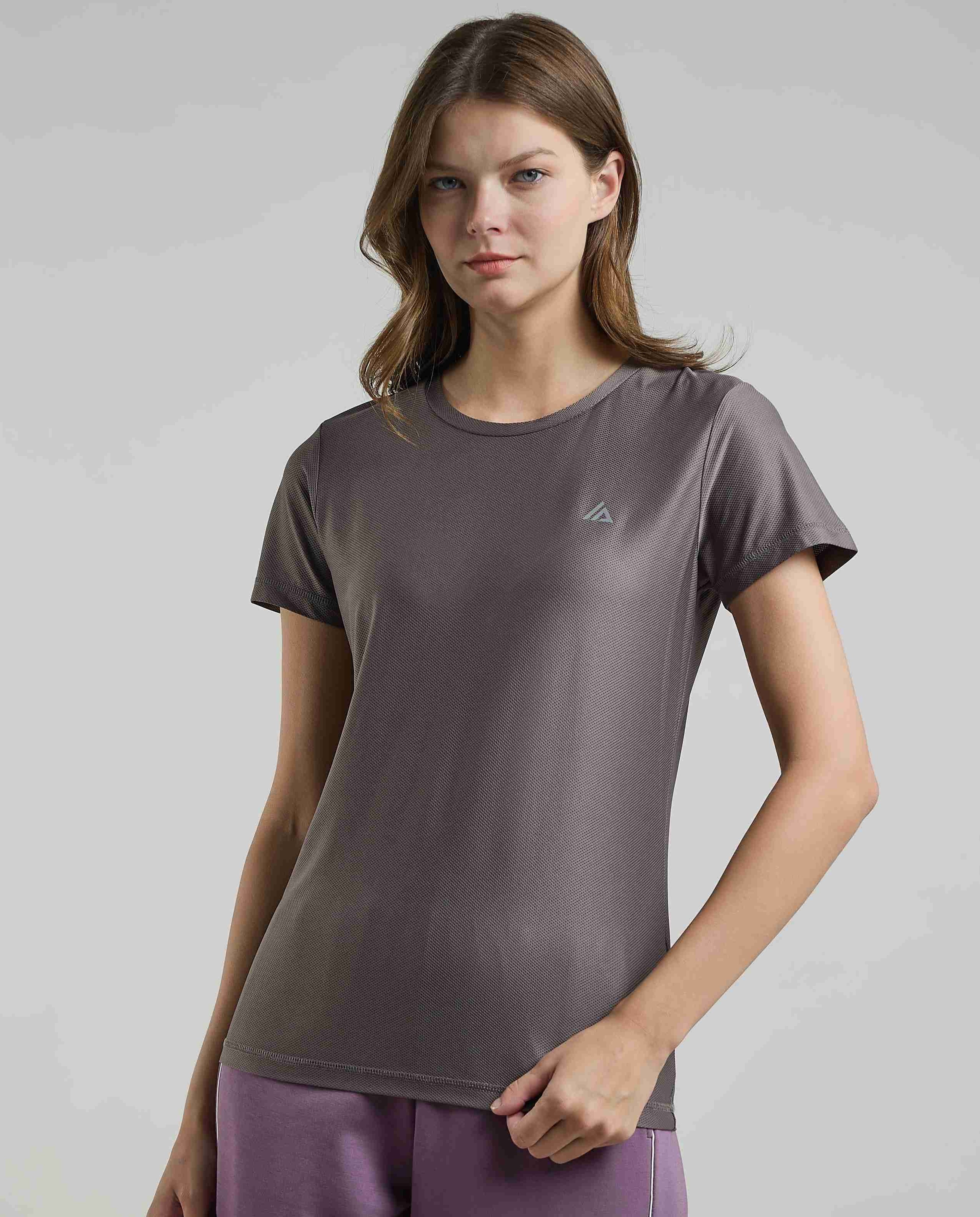 Logo Detail Active T-Shirt with Crew Neck and Short Sleeves