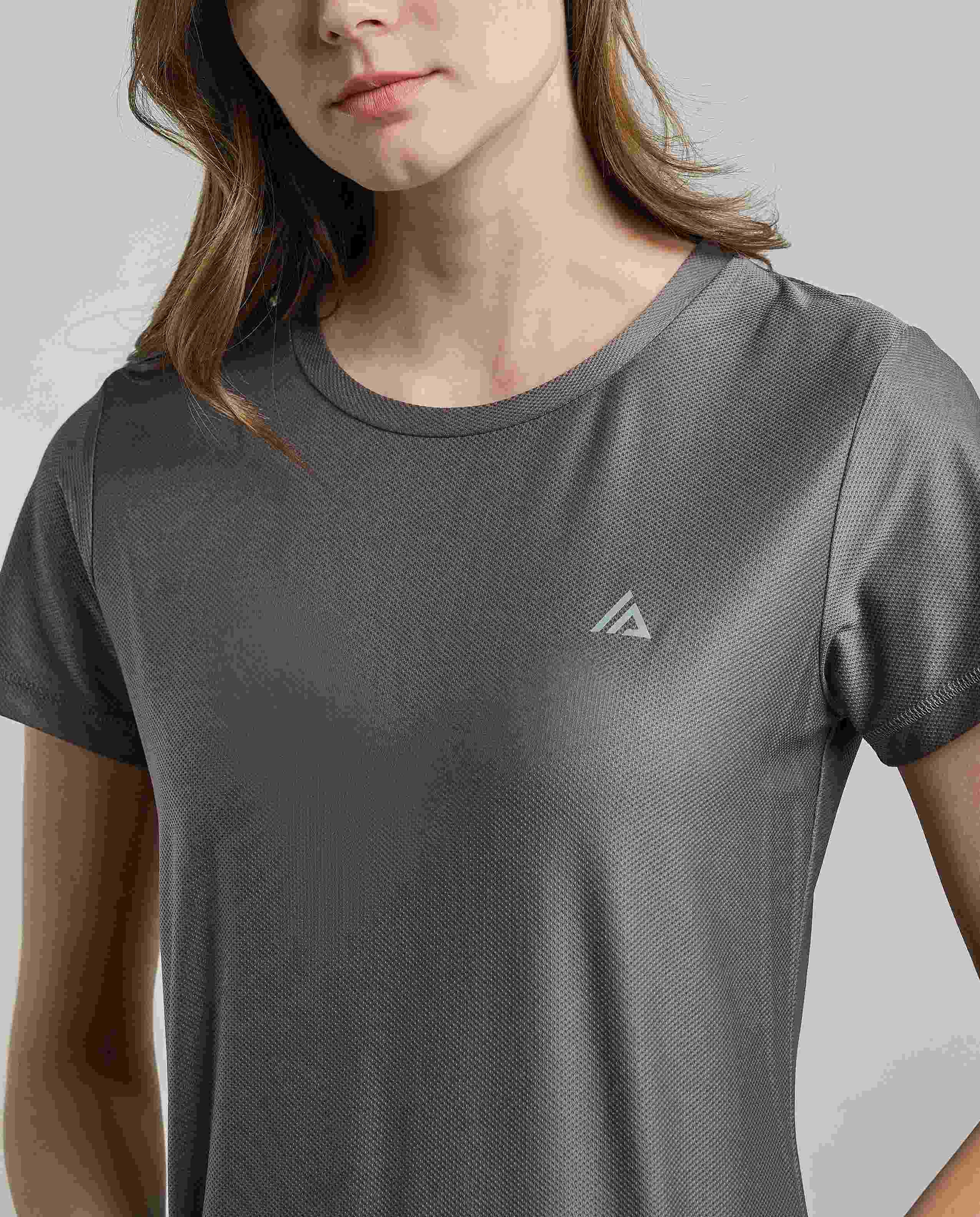 Logo Detail Active T-Shirt with Crew Neck and Short Sleeves