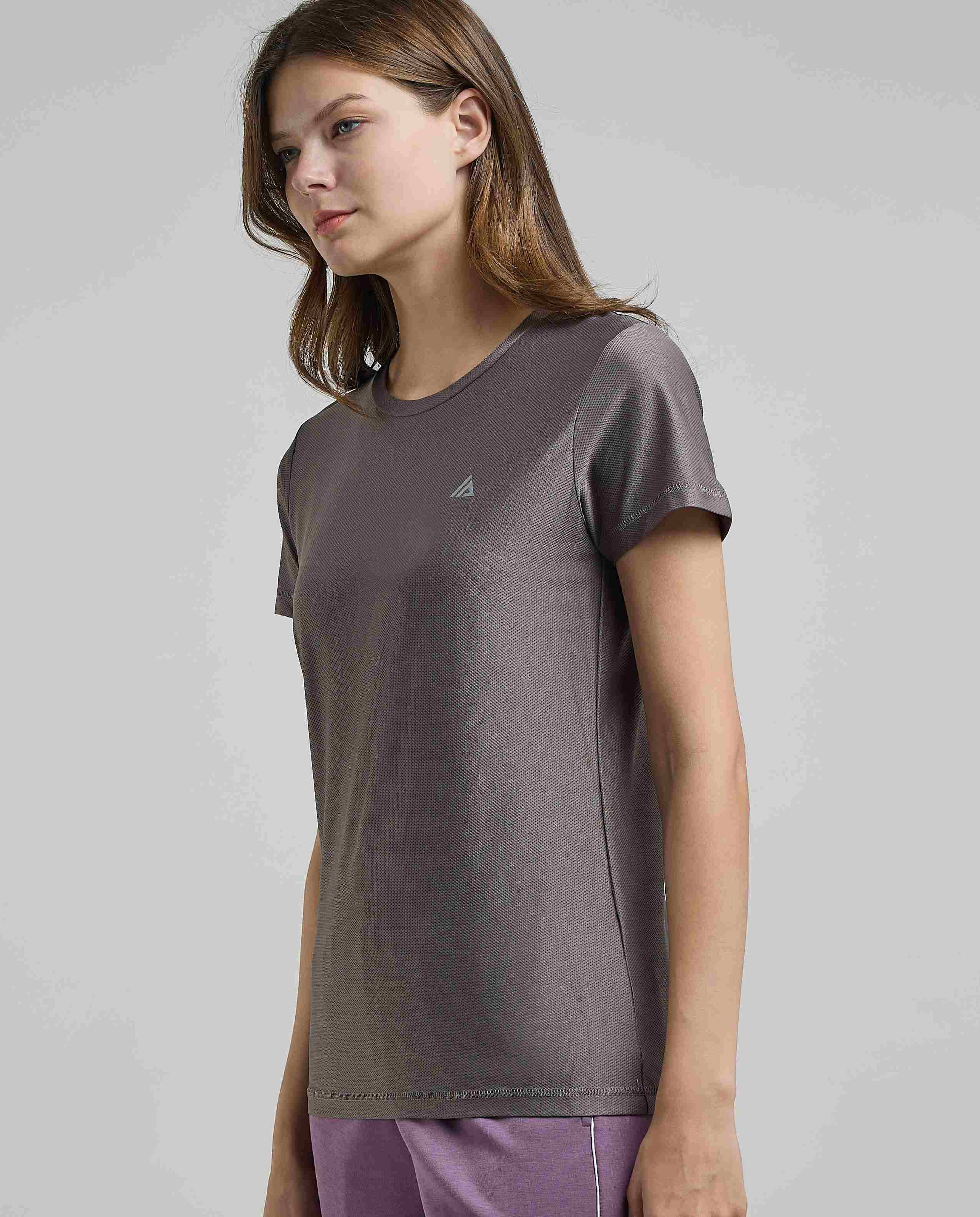 Logo Detail Active T-Shirt with Crew Neck and Short Sleeves