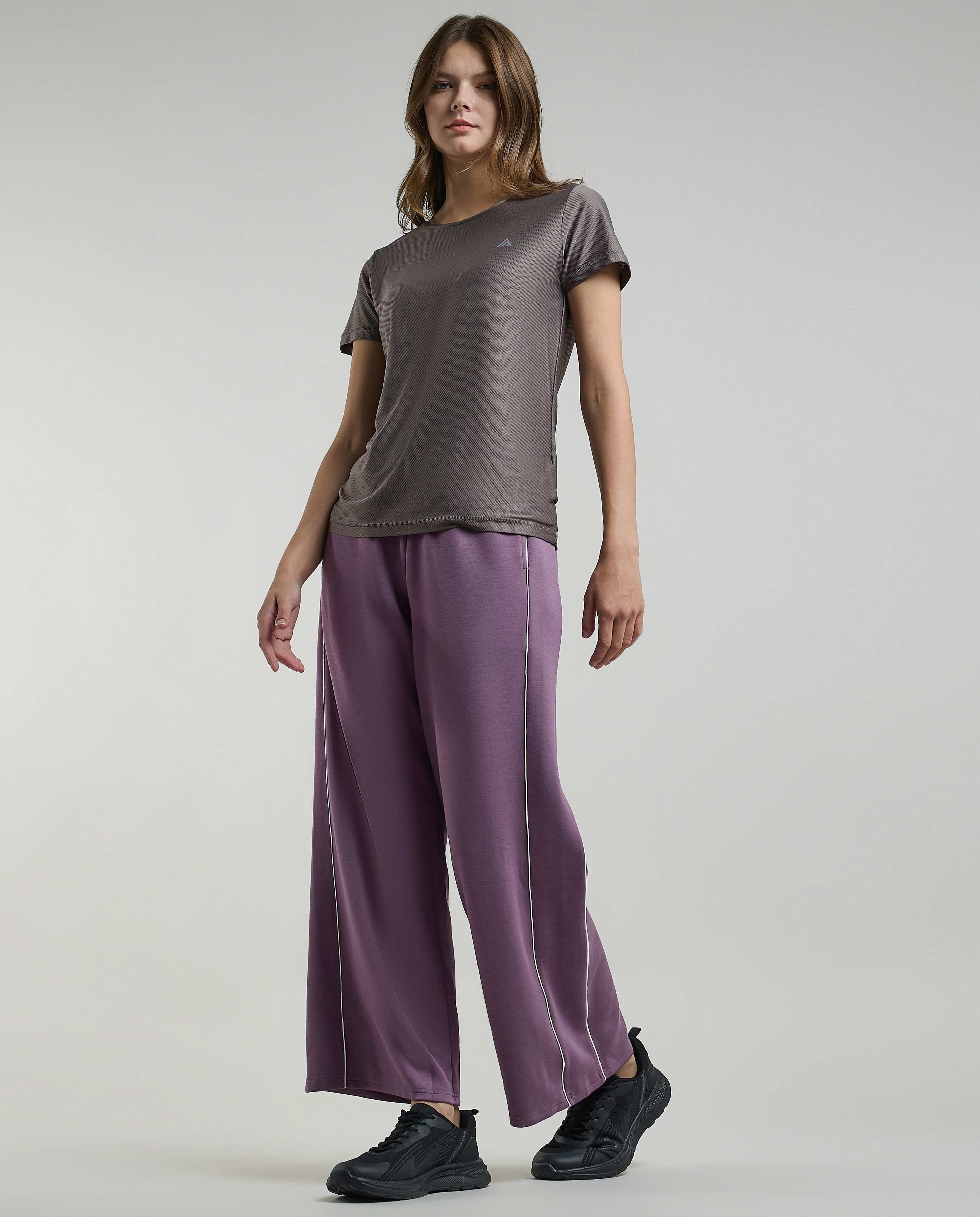 Logo Detail Active T-Shirt with Crew Neck and Short Sleeves