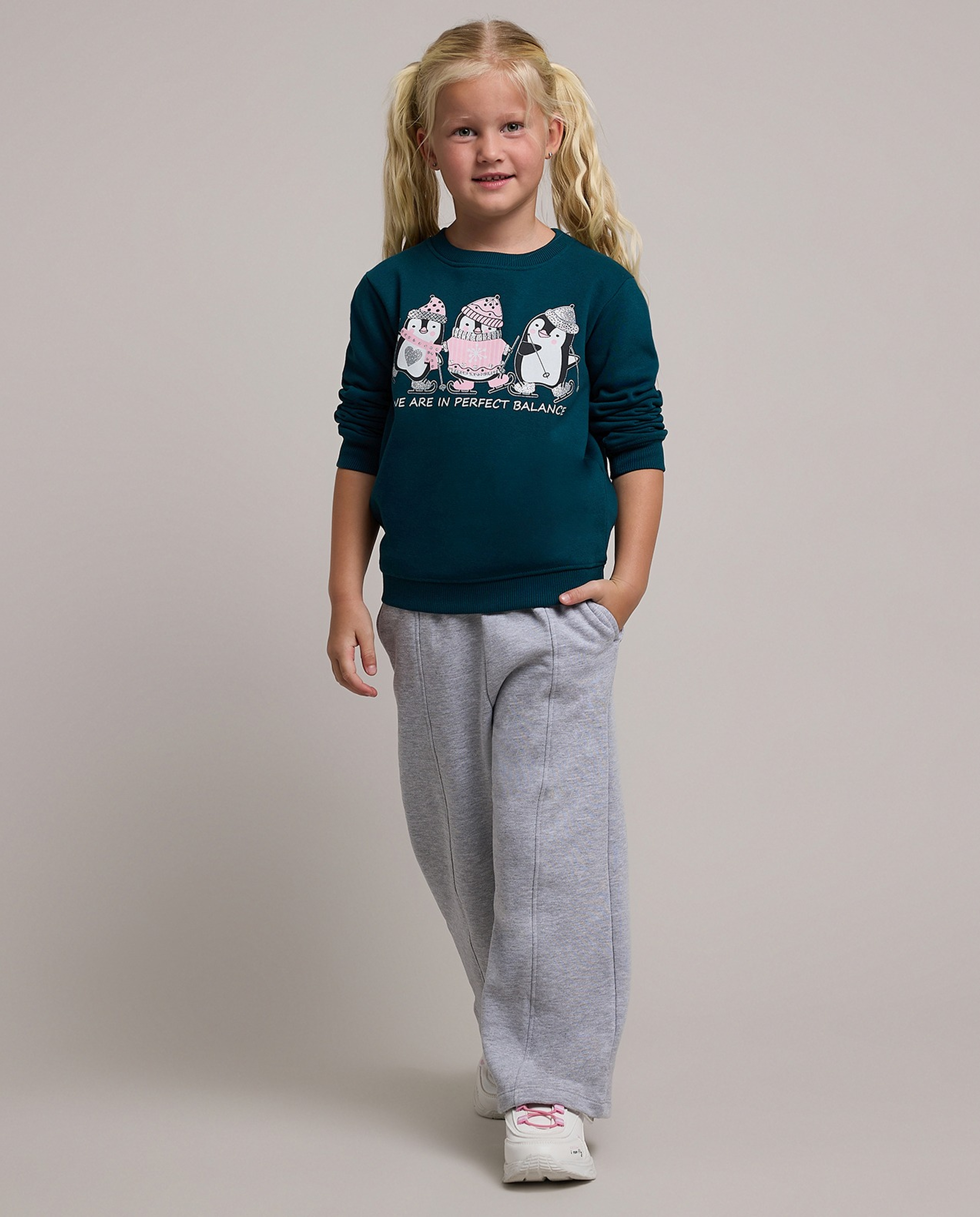 Printed Sweatshirt with Crew Neck and Long Sleeves