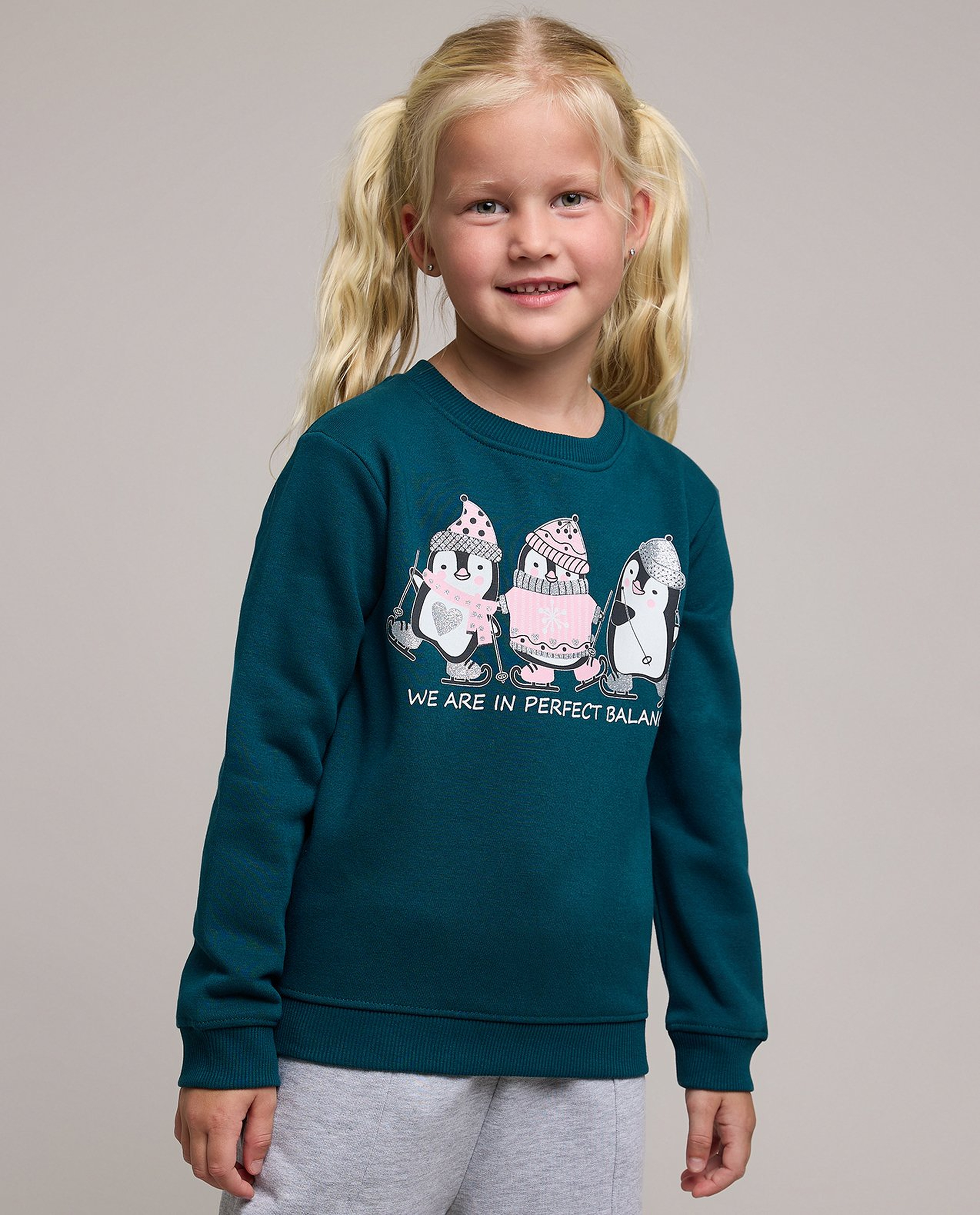 Printed Sweatshirt with Crew Neck and Long Sleeves