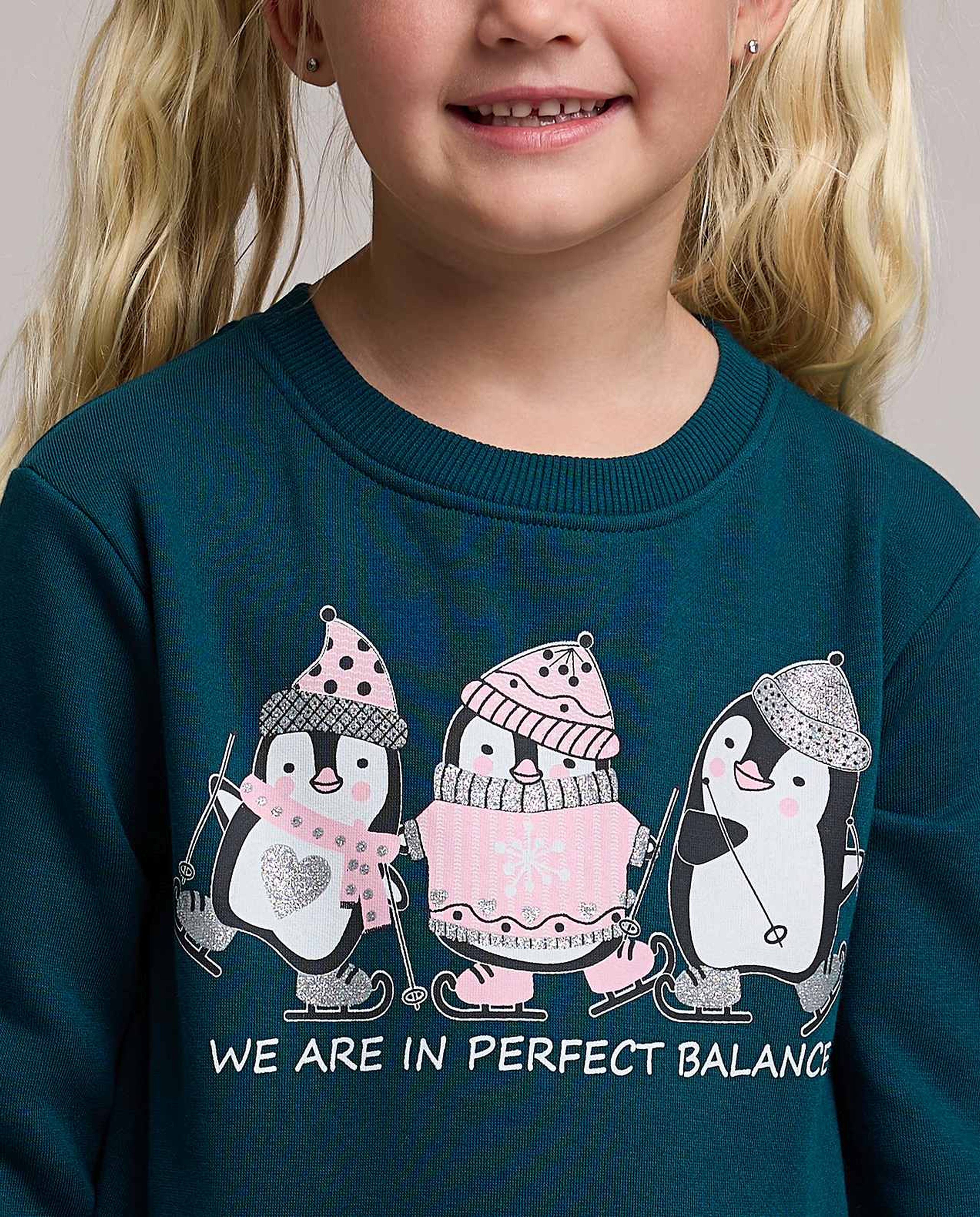 Printed Sweatshirt with Crew Neck and Long Sleeves