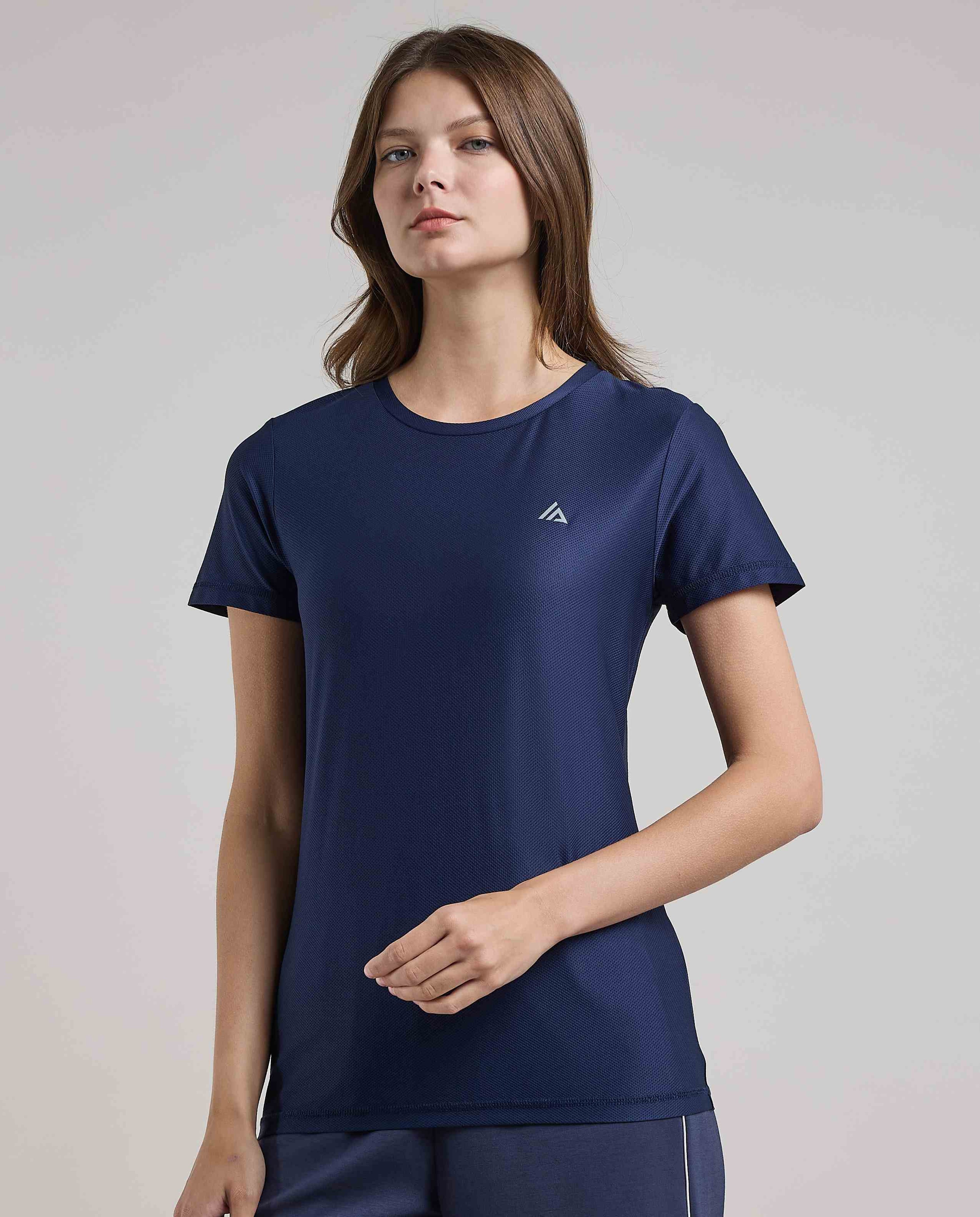 Logo Detail Active T-Shirt with Crew Neck and Short Sleeves