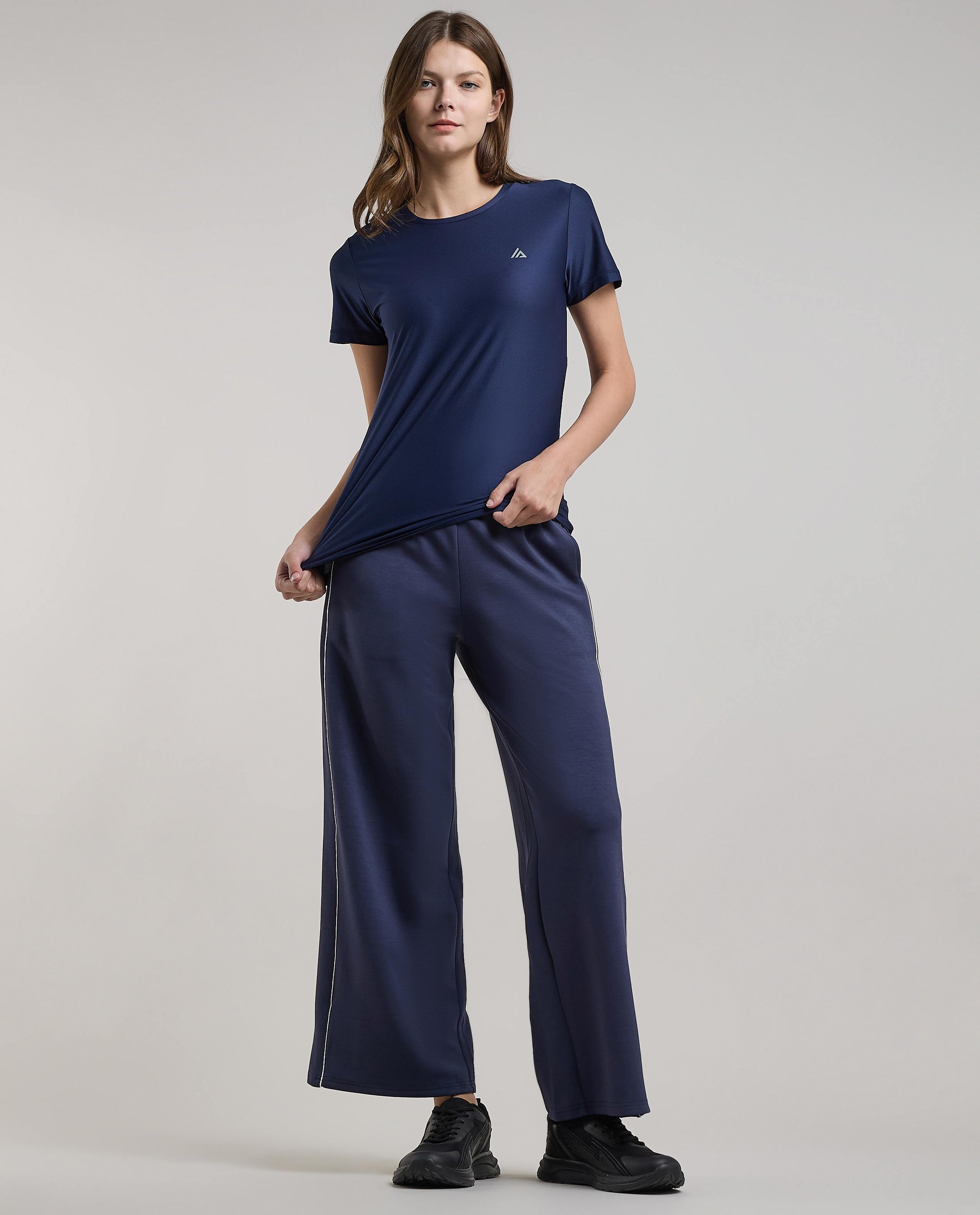 Logo Detail Active T-Shirt with Crew Neck and Short Sleeves