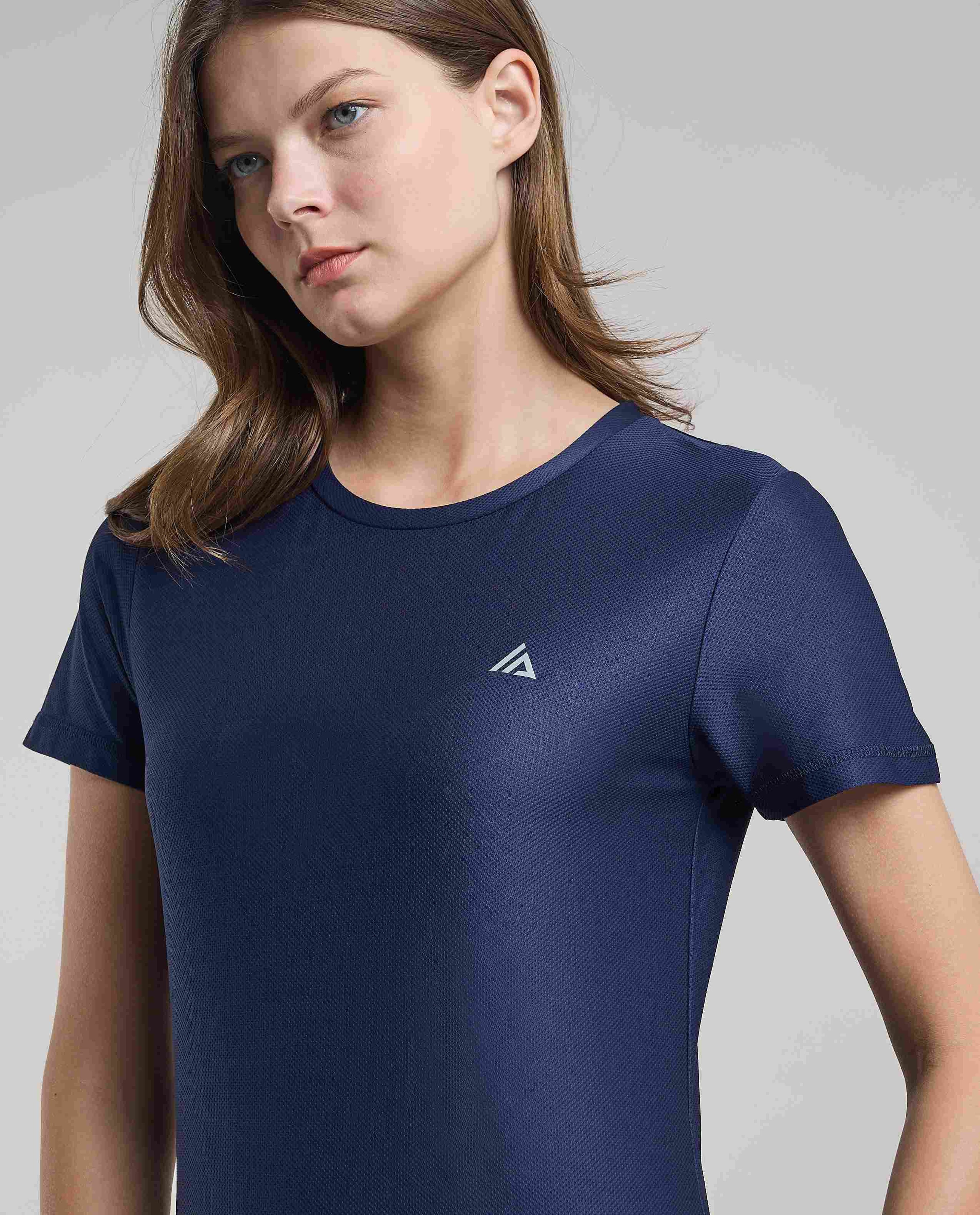 Logo Detail Active T-Shirt with Crew Neck and Short Sleeves