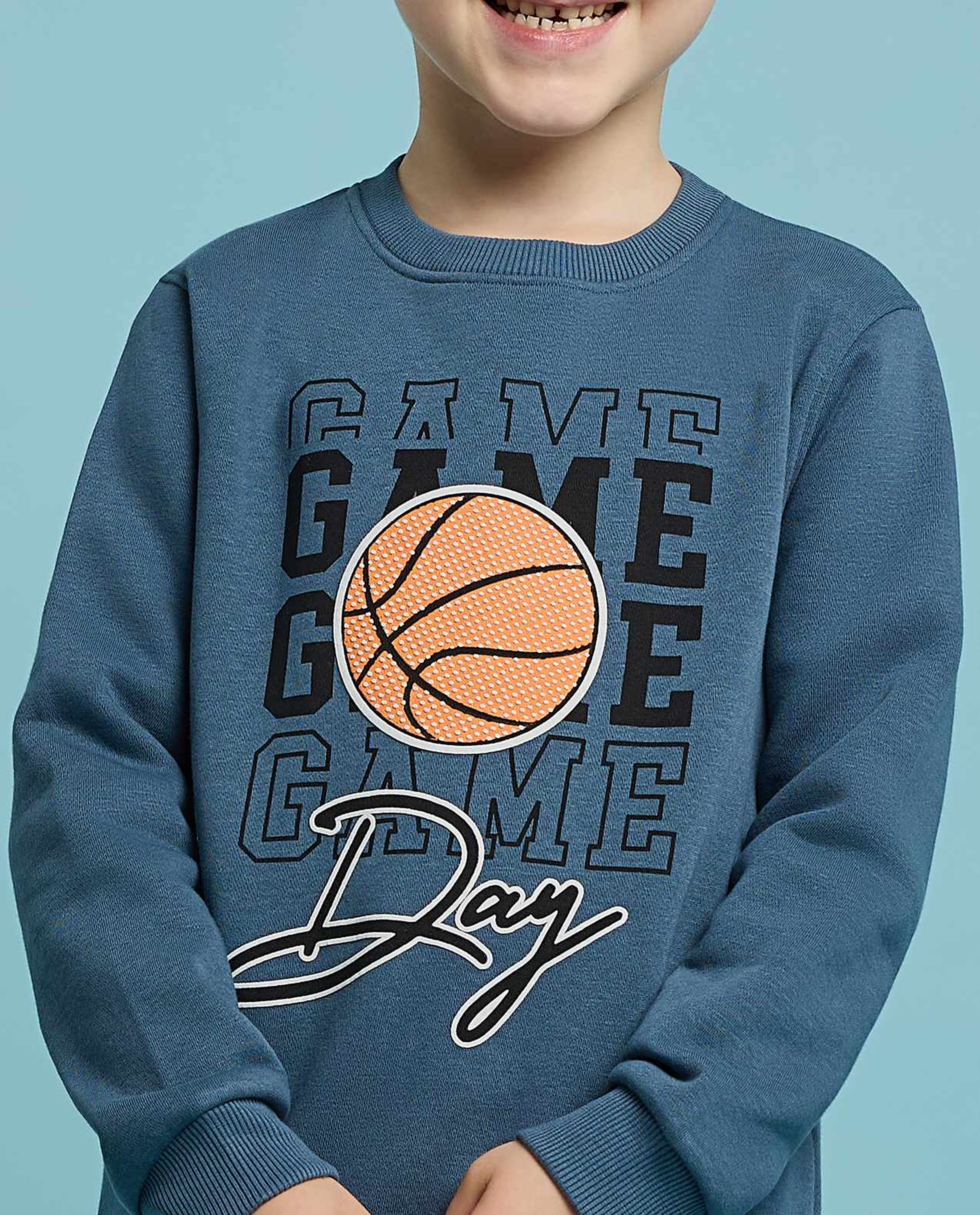 Printed Sweatshirt with Crew Neck and Long Sleeves