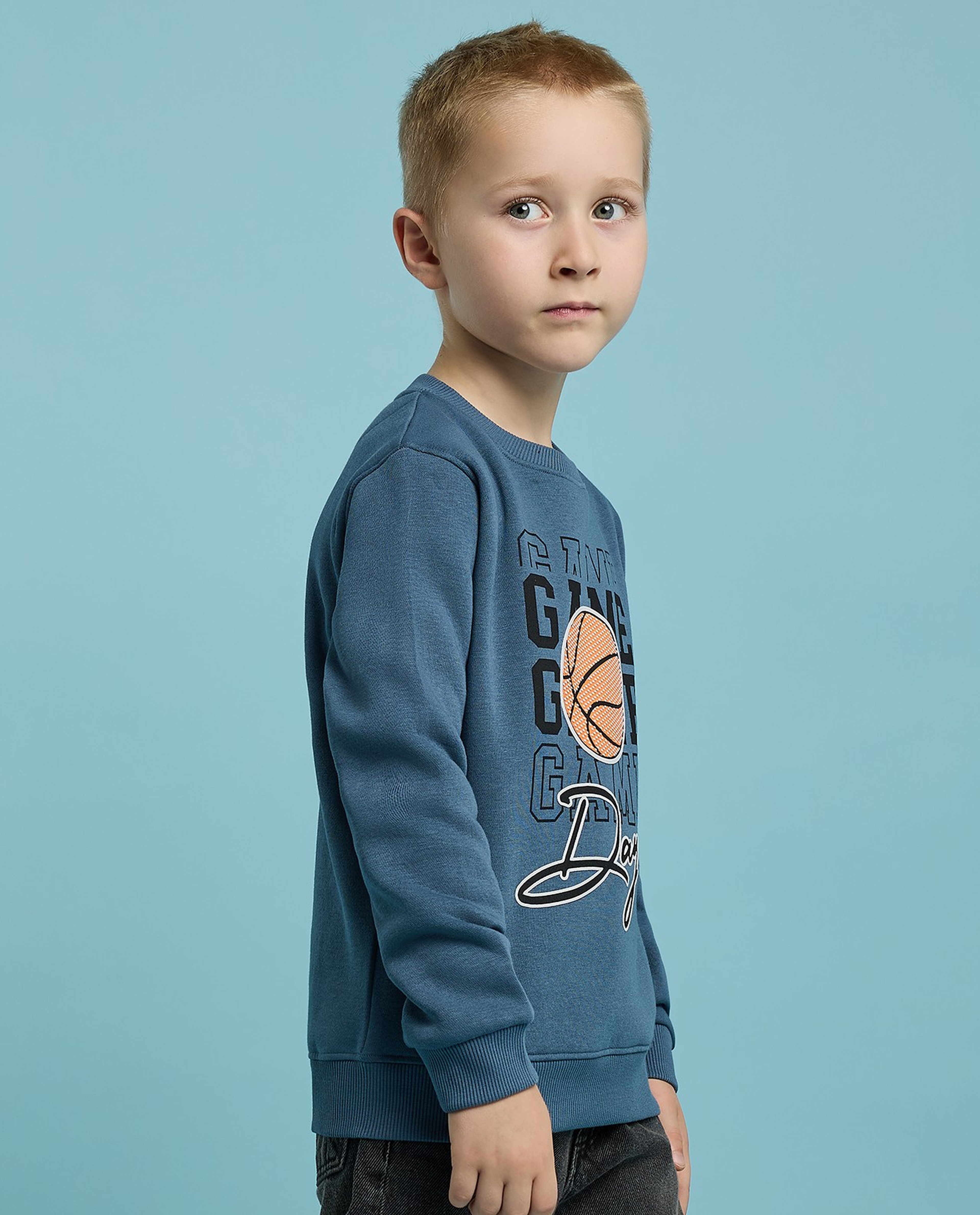 Printed Sweatshirt with Crew Neck and Long Sleeves