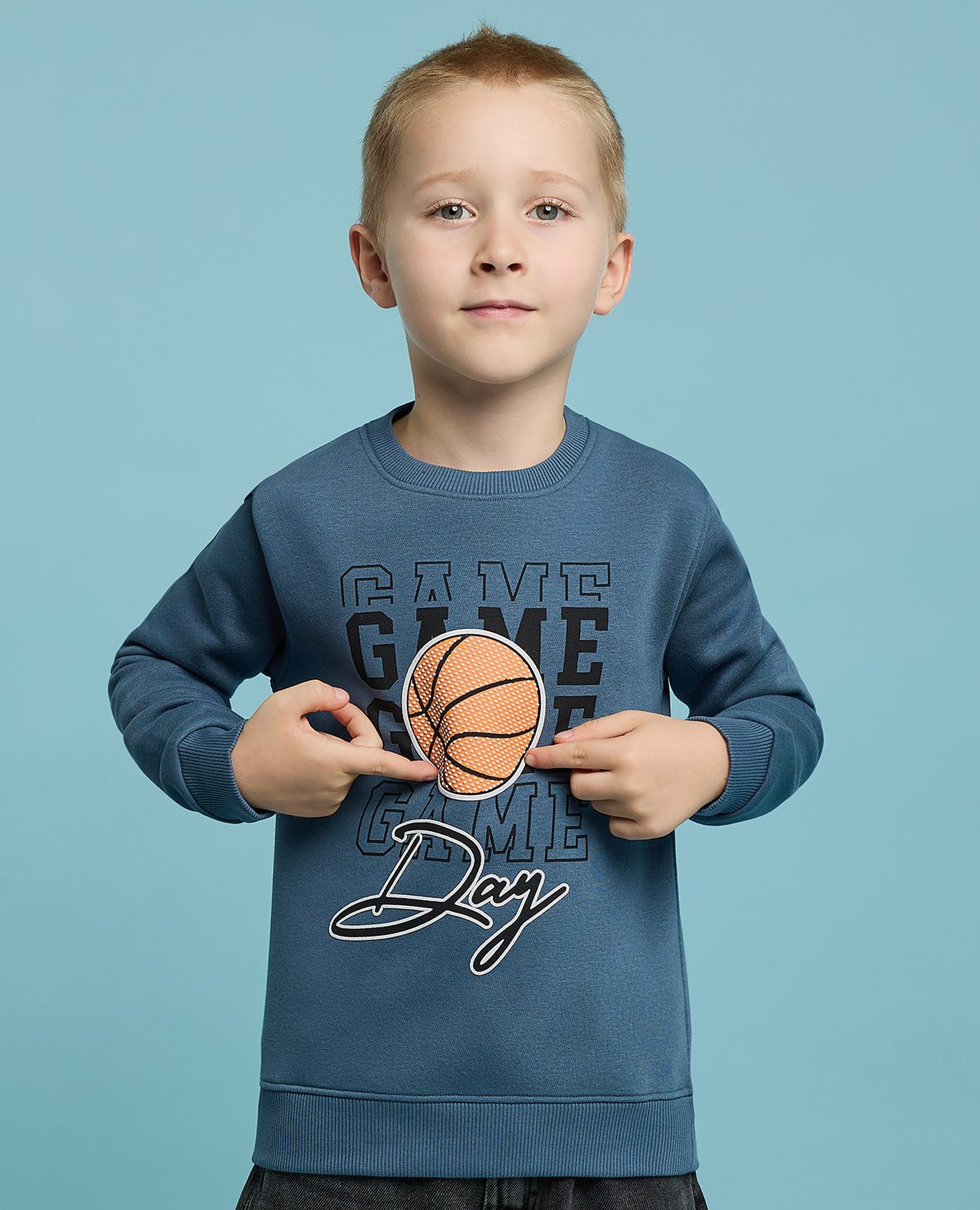 Printed Sweatshirt with Crew Neck and Long Sleeves