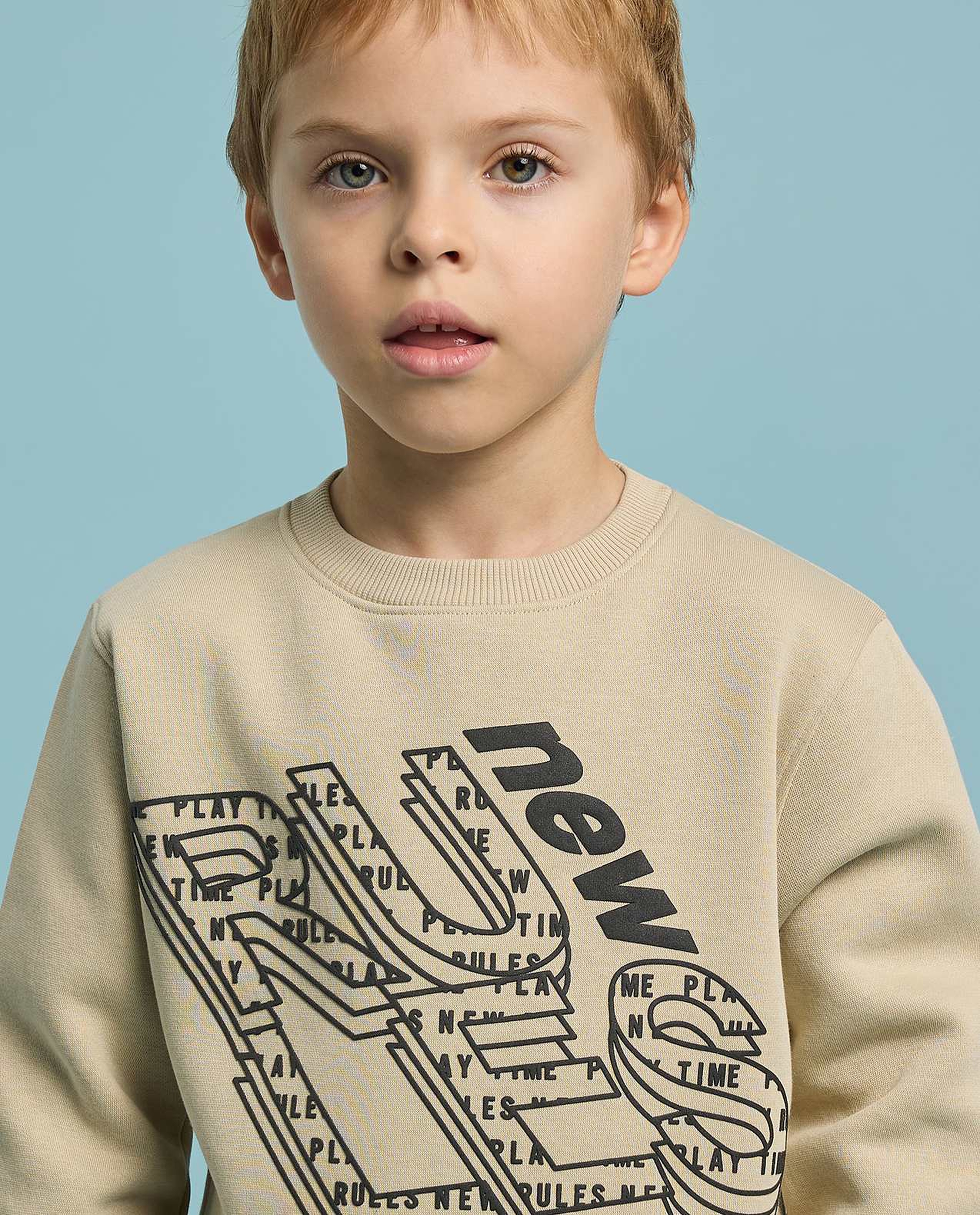 Printed Sweatshirt with Crew Neck and Long Sleeves