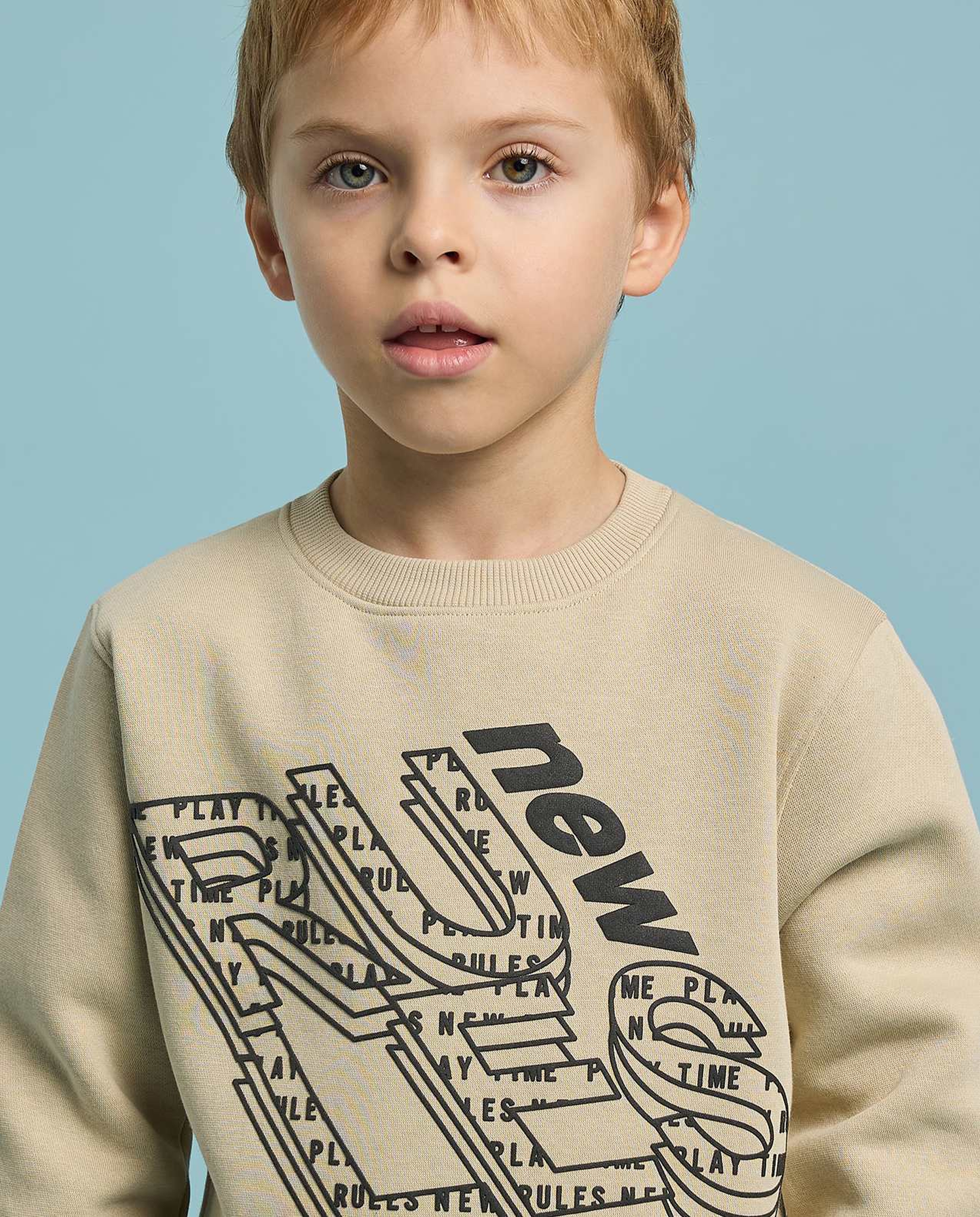 Printed Sweatshirt with Crew Neck and Long Sleeves