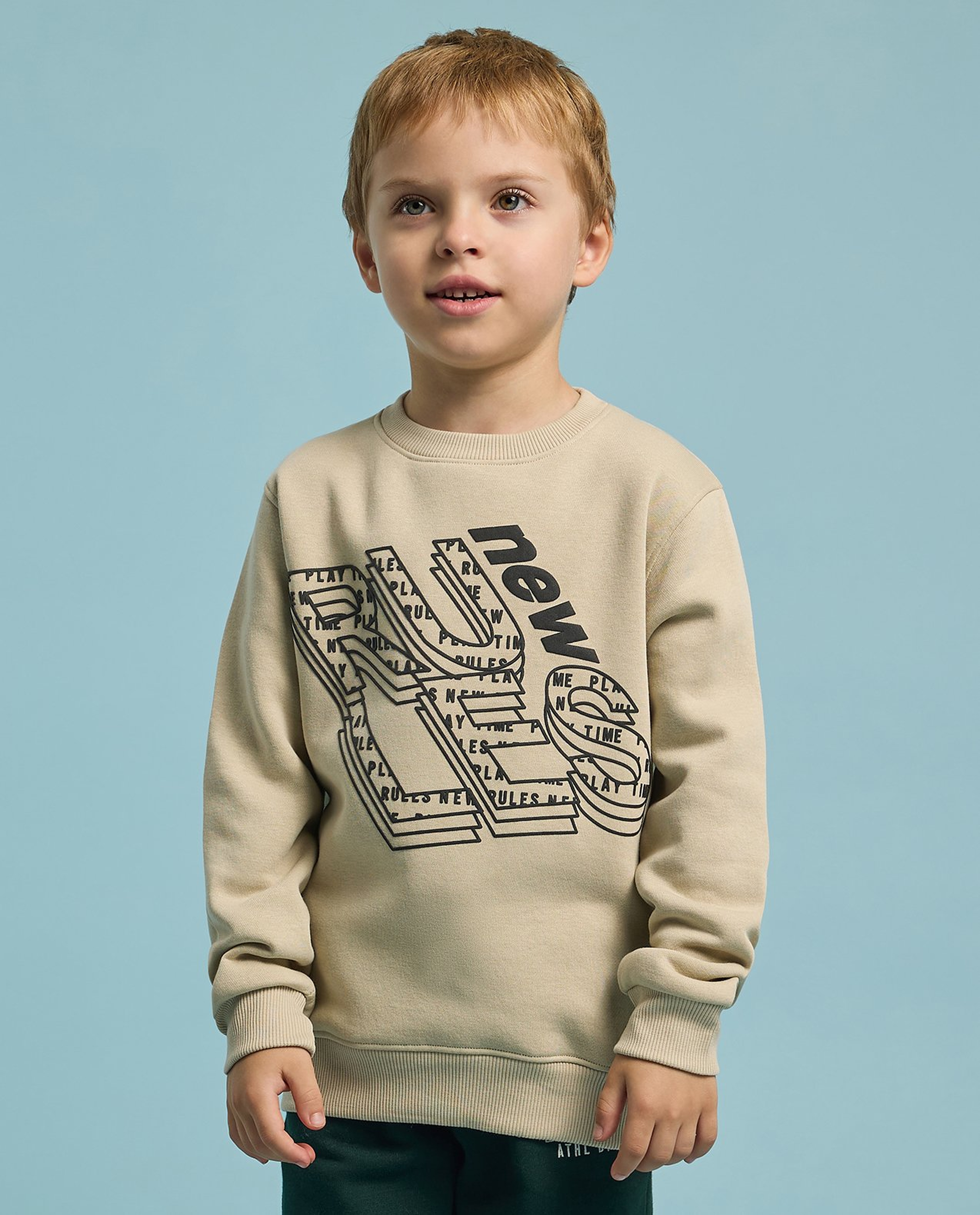 Printed Sweatshirt with Crew Neck and Long Sleeves