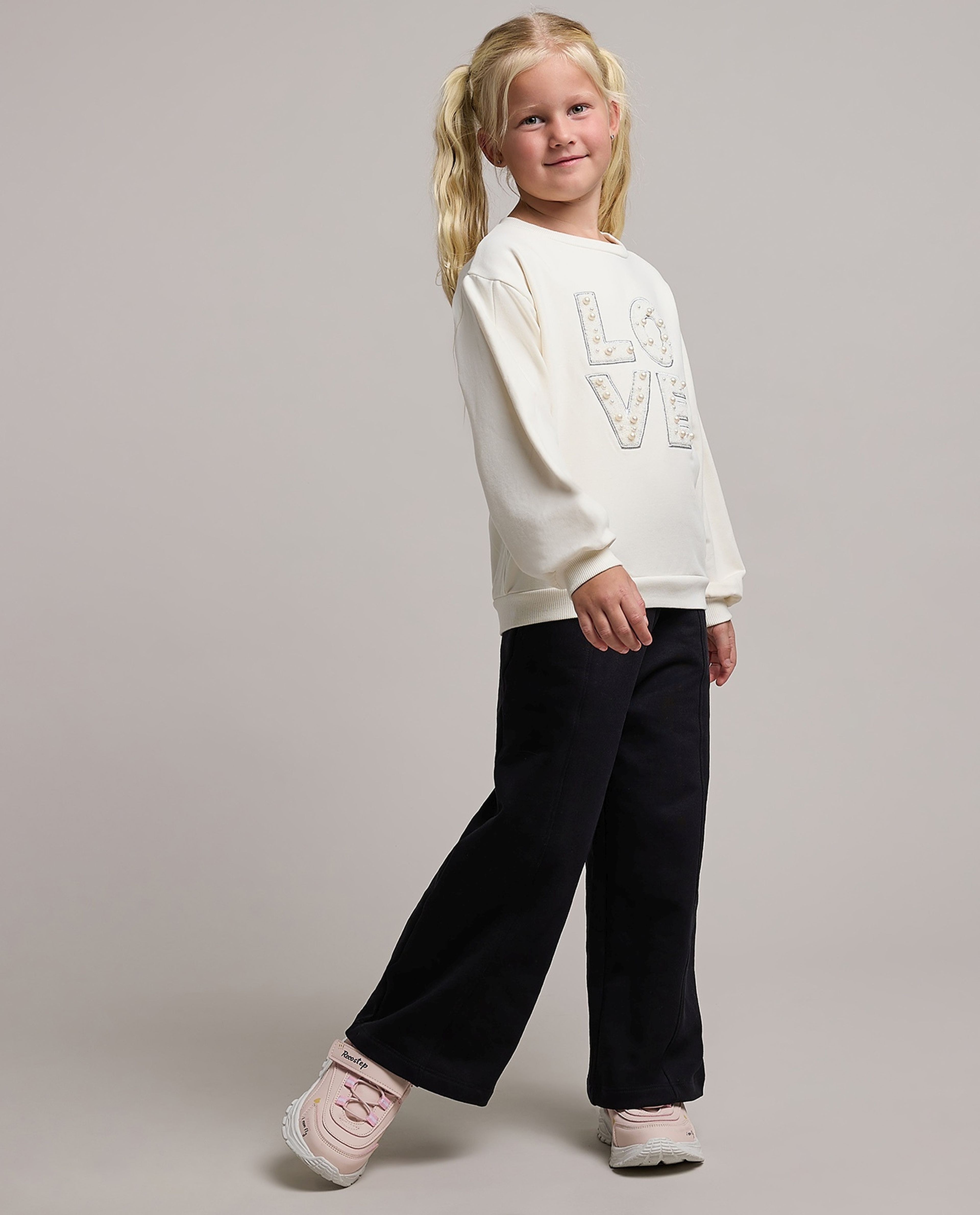 Embellished Sweatshirt with Crew Neck and Long Sleeves