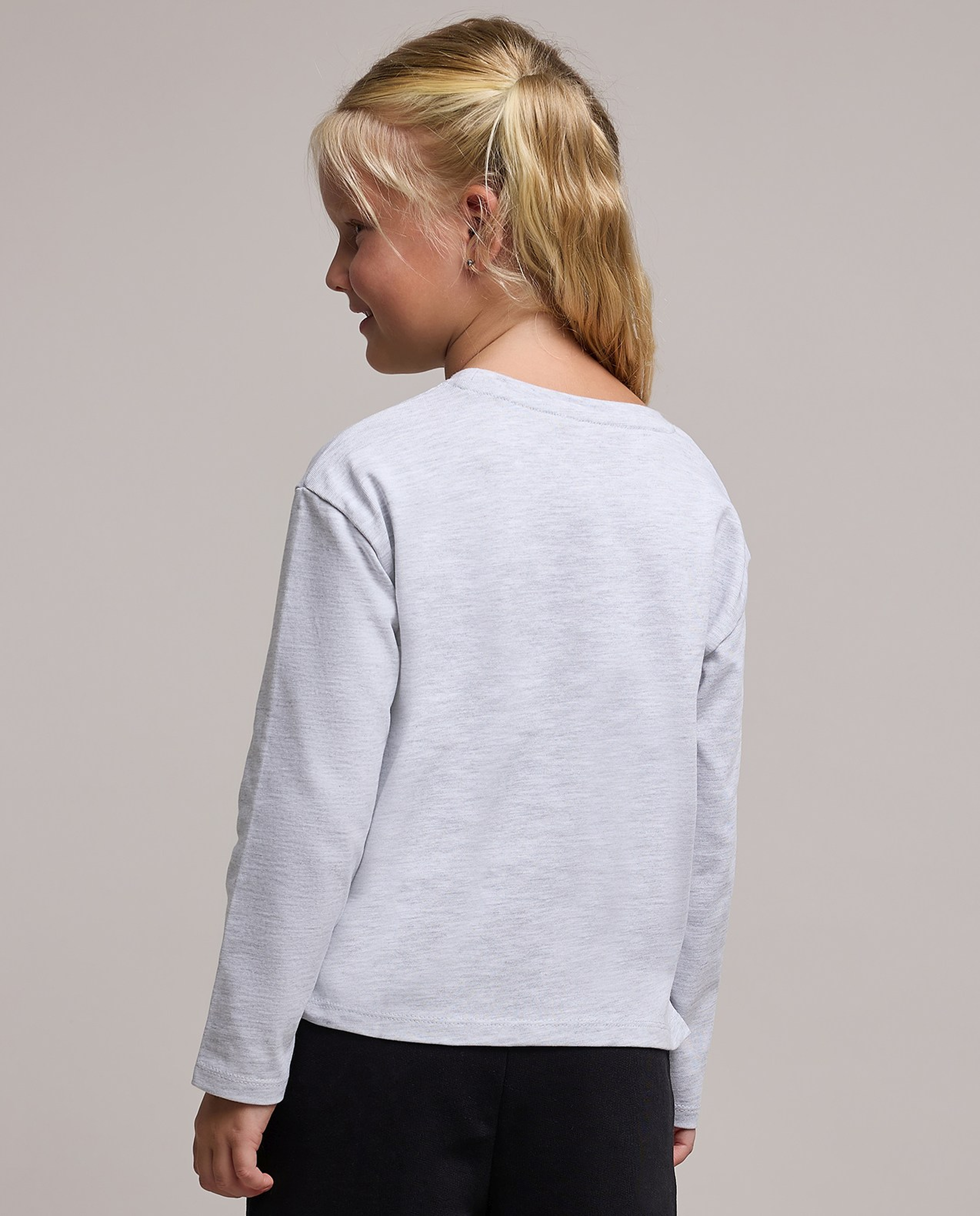 Embroidered T-Shirt with Crew Neck and Long Sleeves