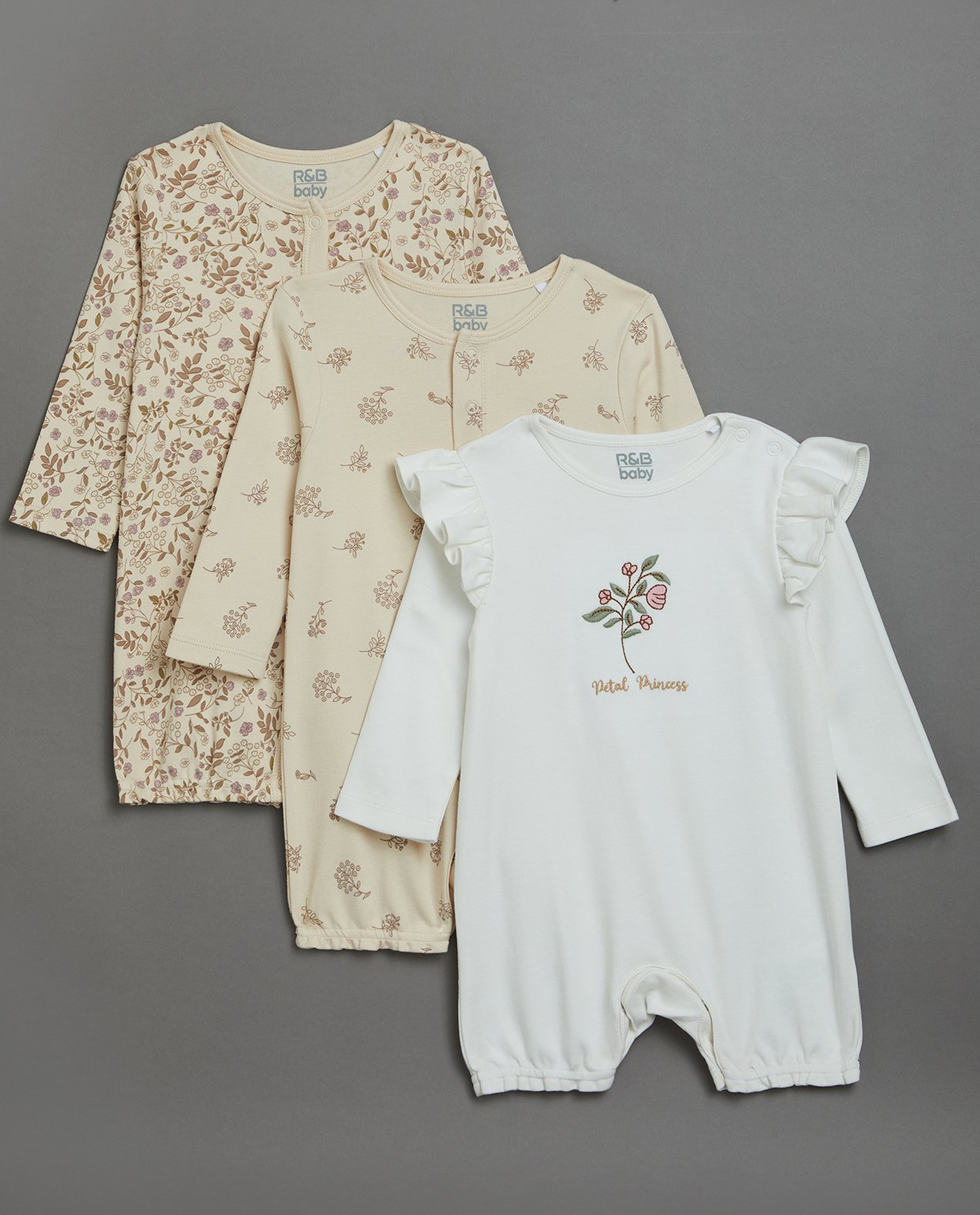 3 Pack Printed Rompers