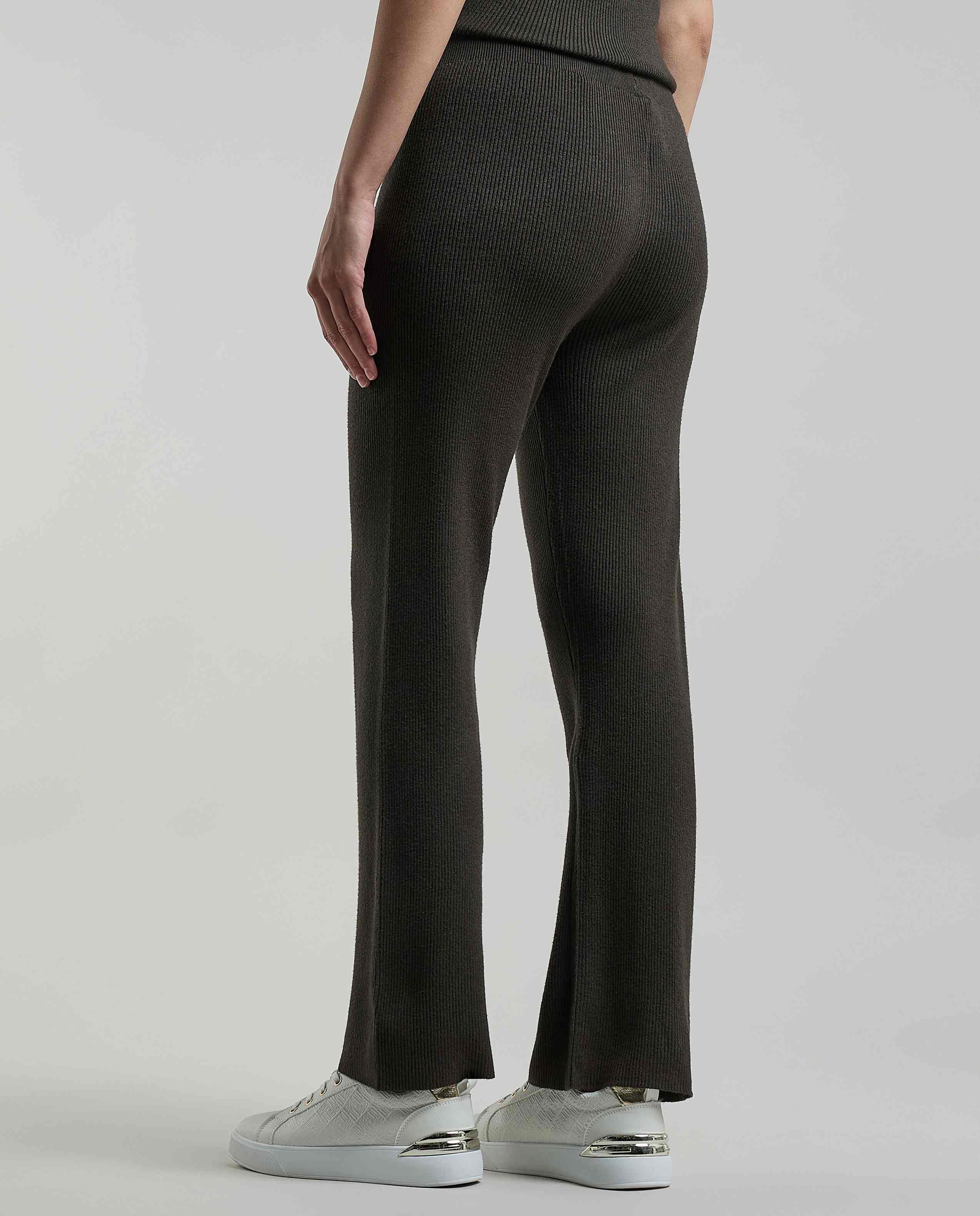 Ribbed Flared Pants with Elastic Waist