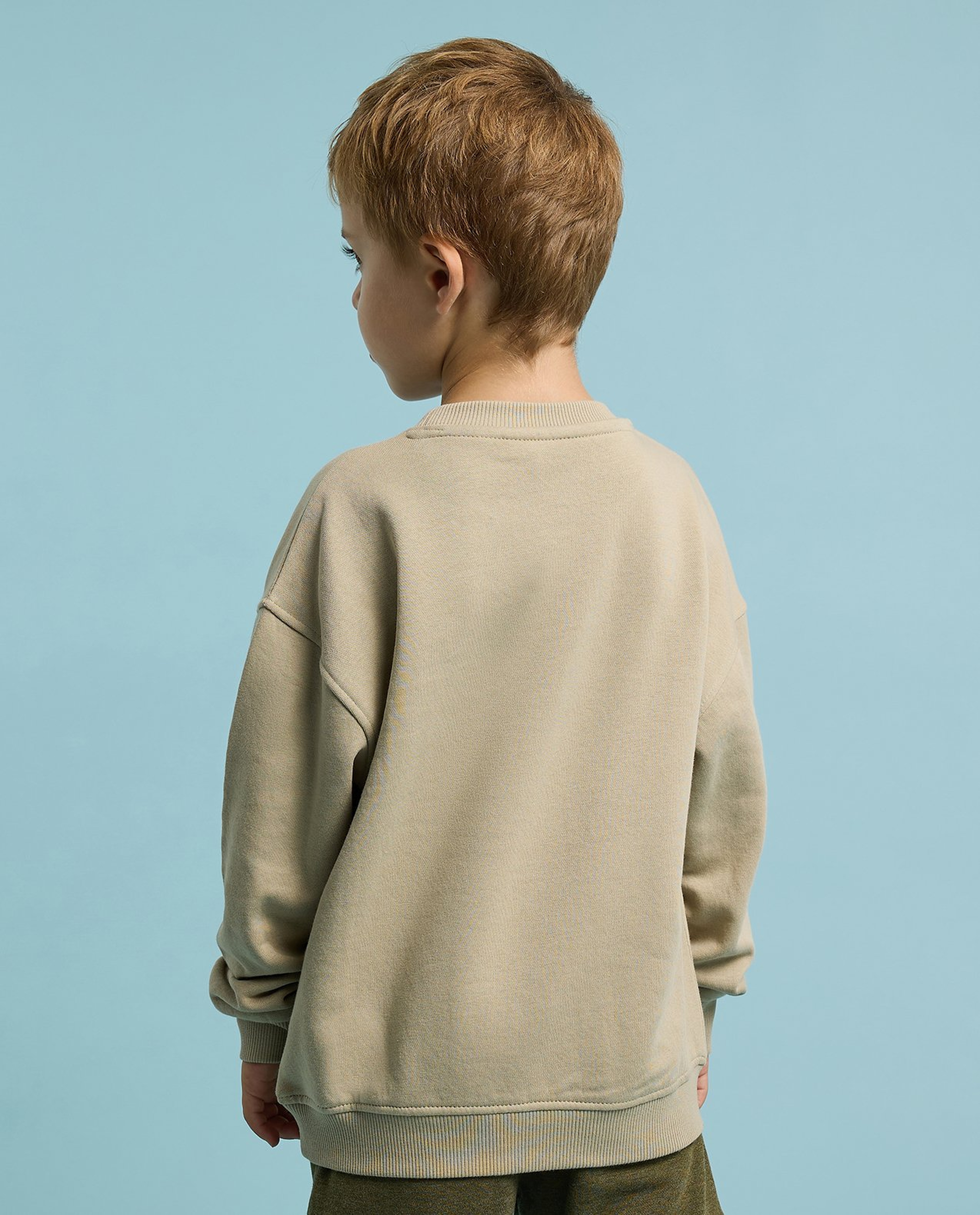 Applique Sweatshirt with Crew Neck and Long Sleeves