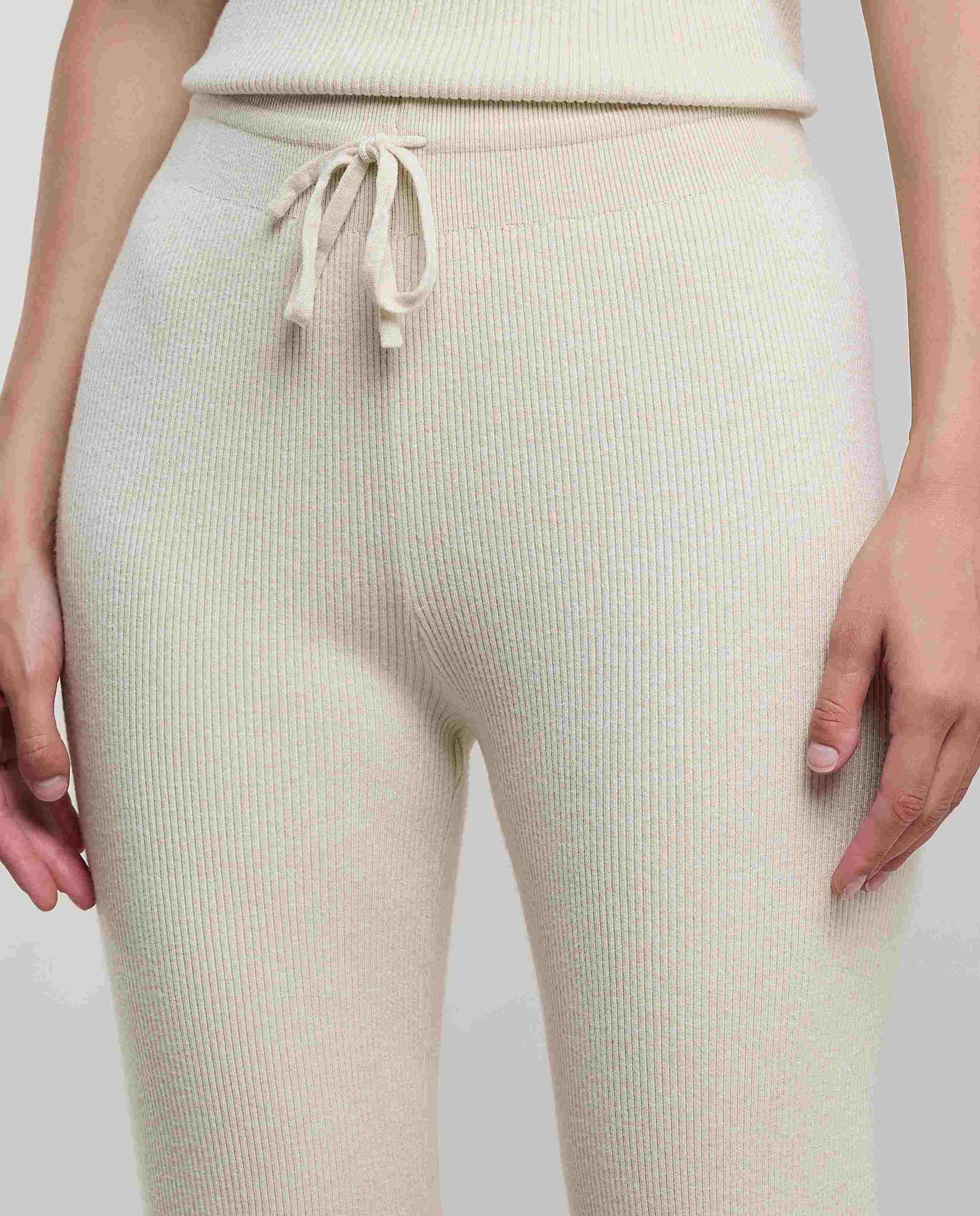 Ribbed Flared Pants with Elastic Waist