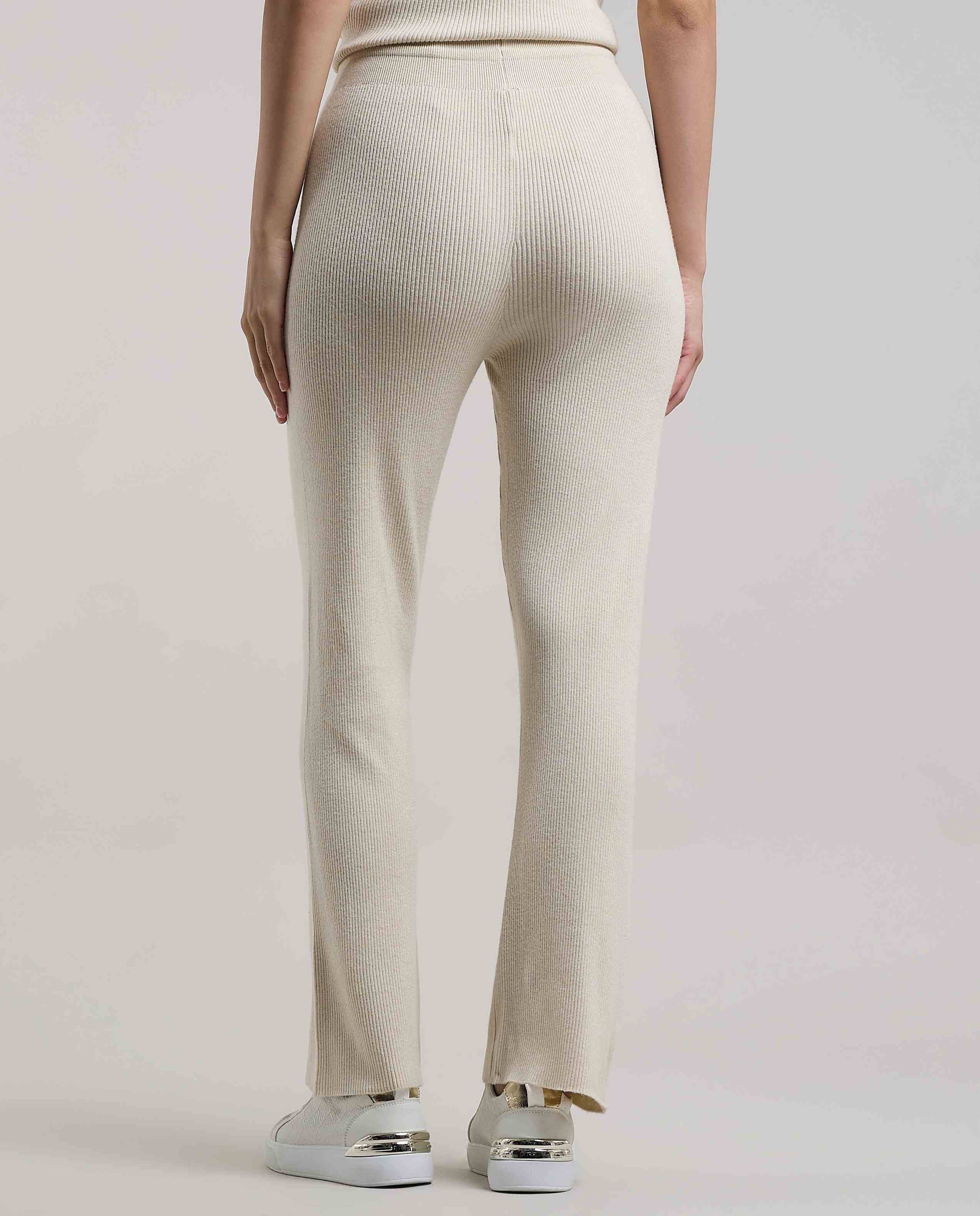 Ribbed Flared Pants with Elastic Waist
