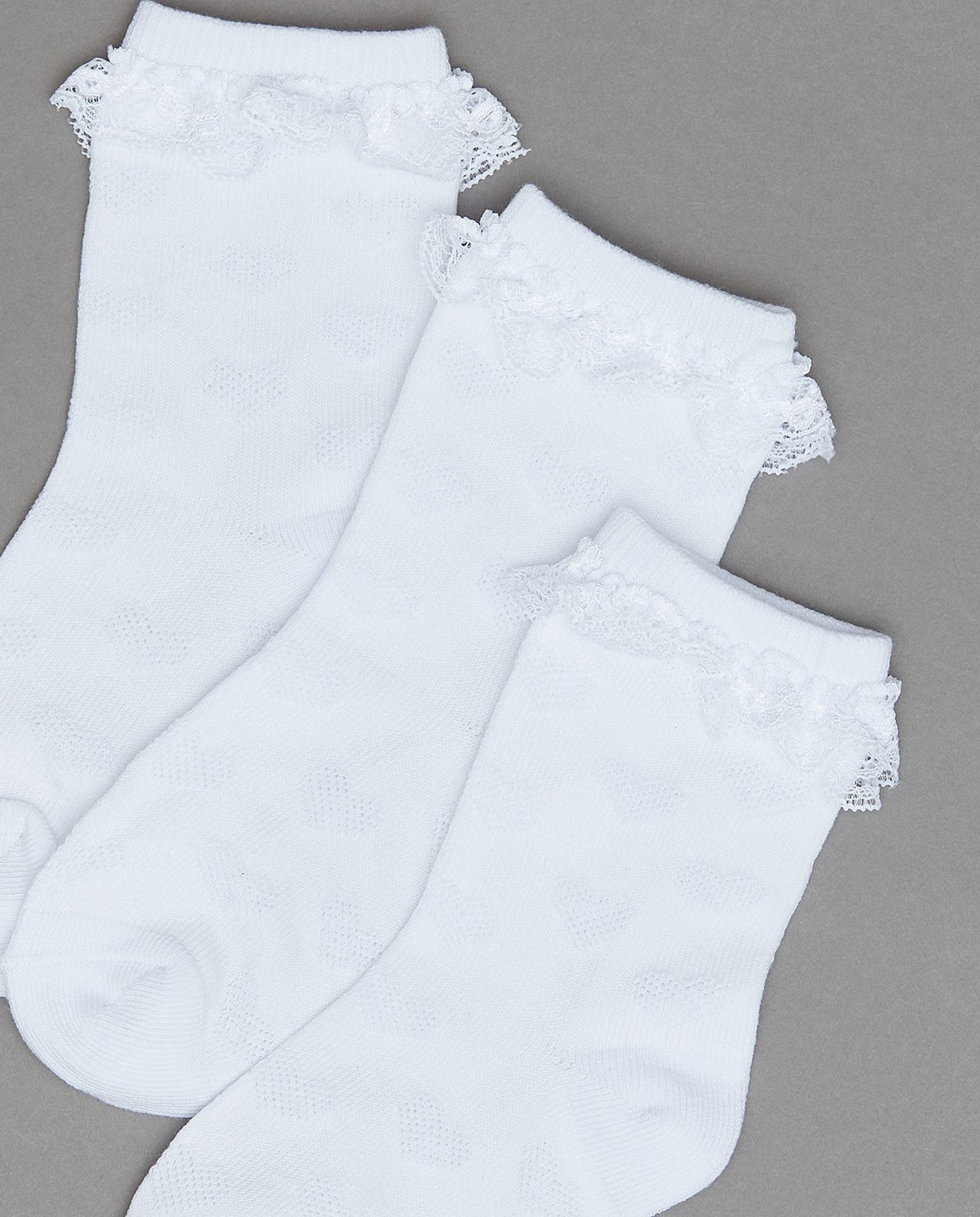 3 Pack Self Patterned Crew Socks