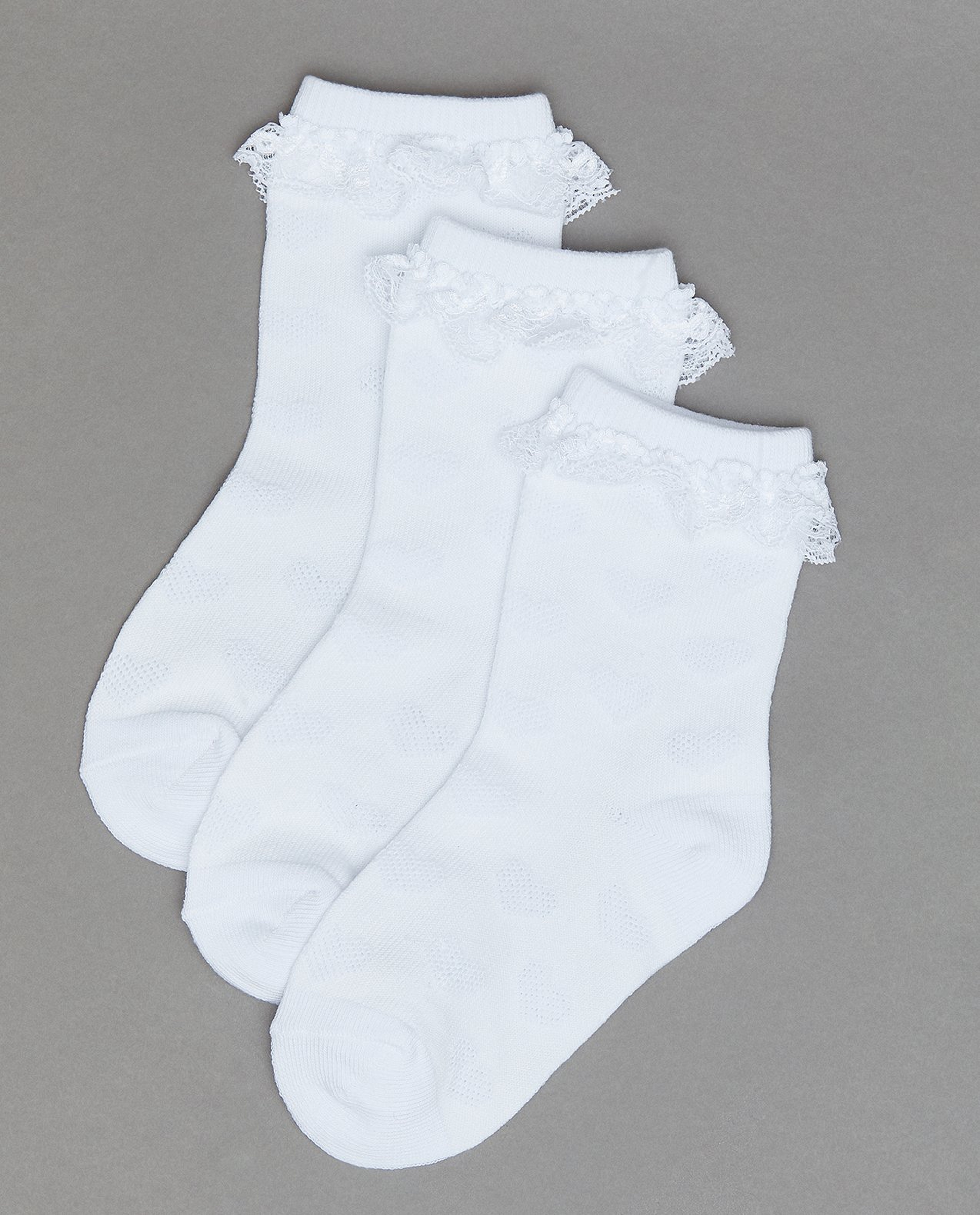 3 Pack Self Patterned Crew Socks