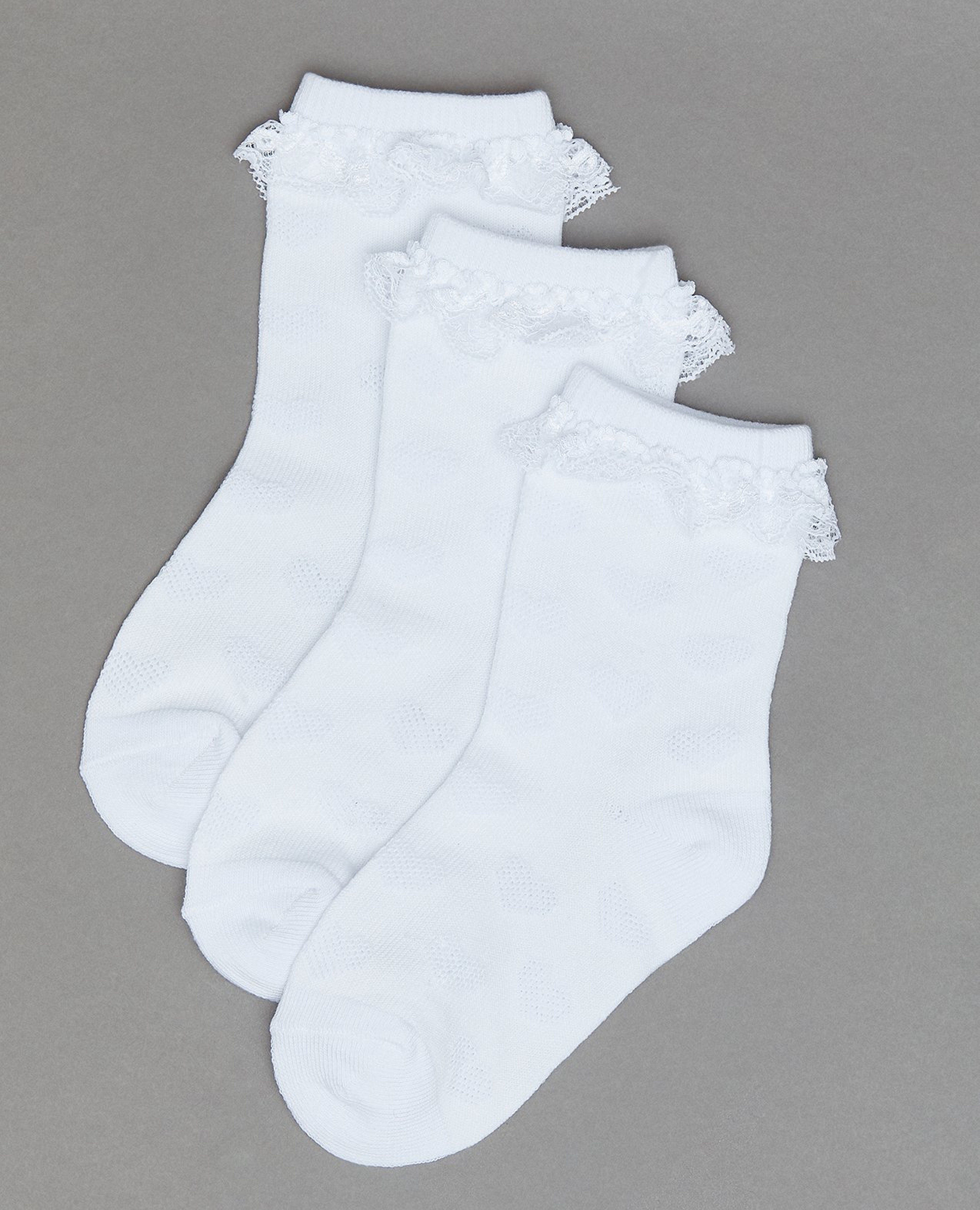 3 Pack Self Patterned Crew Socks