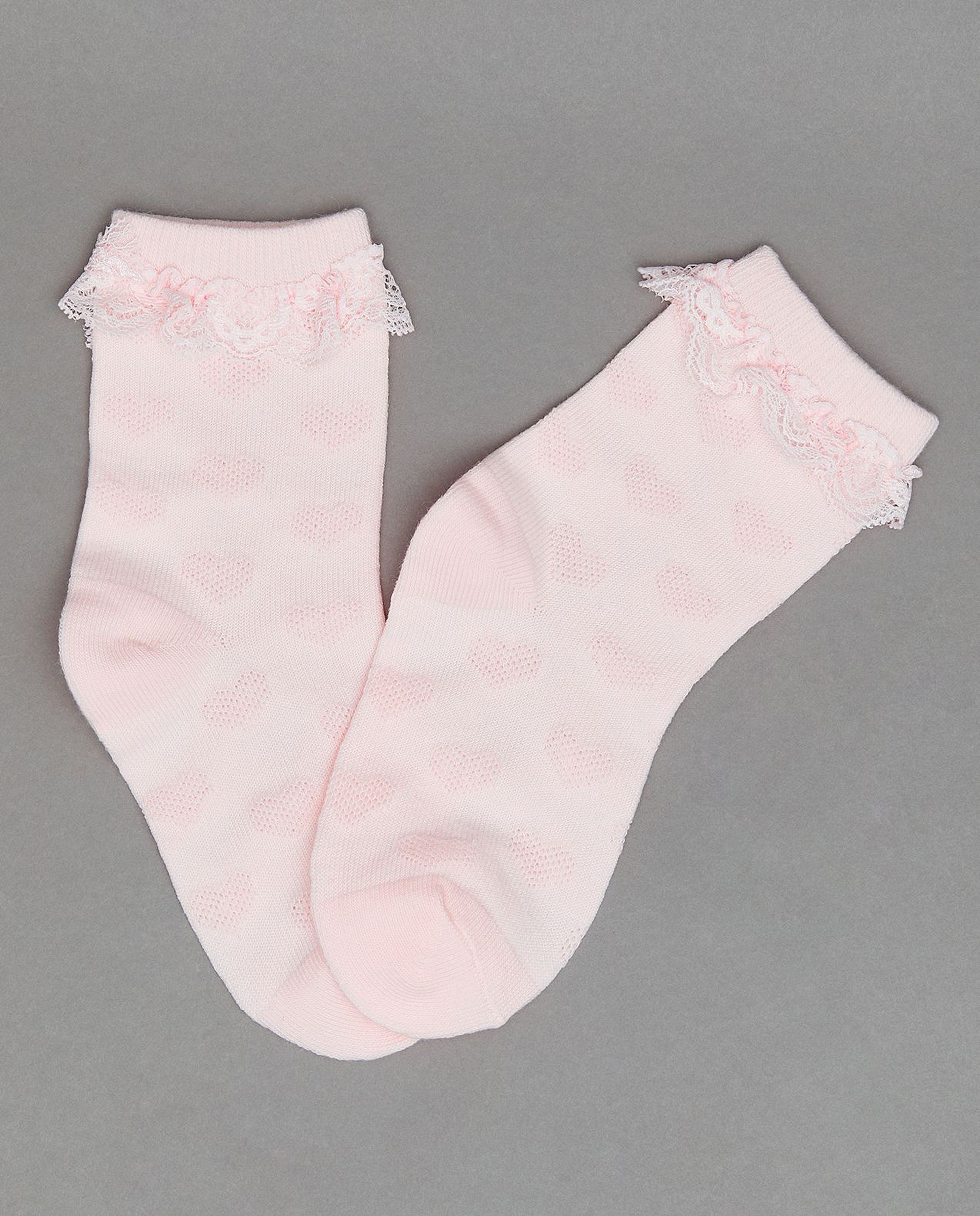 3 Pack Self Patterned Crew Socks
