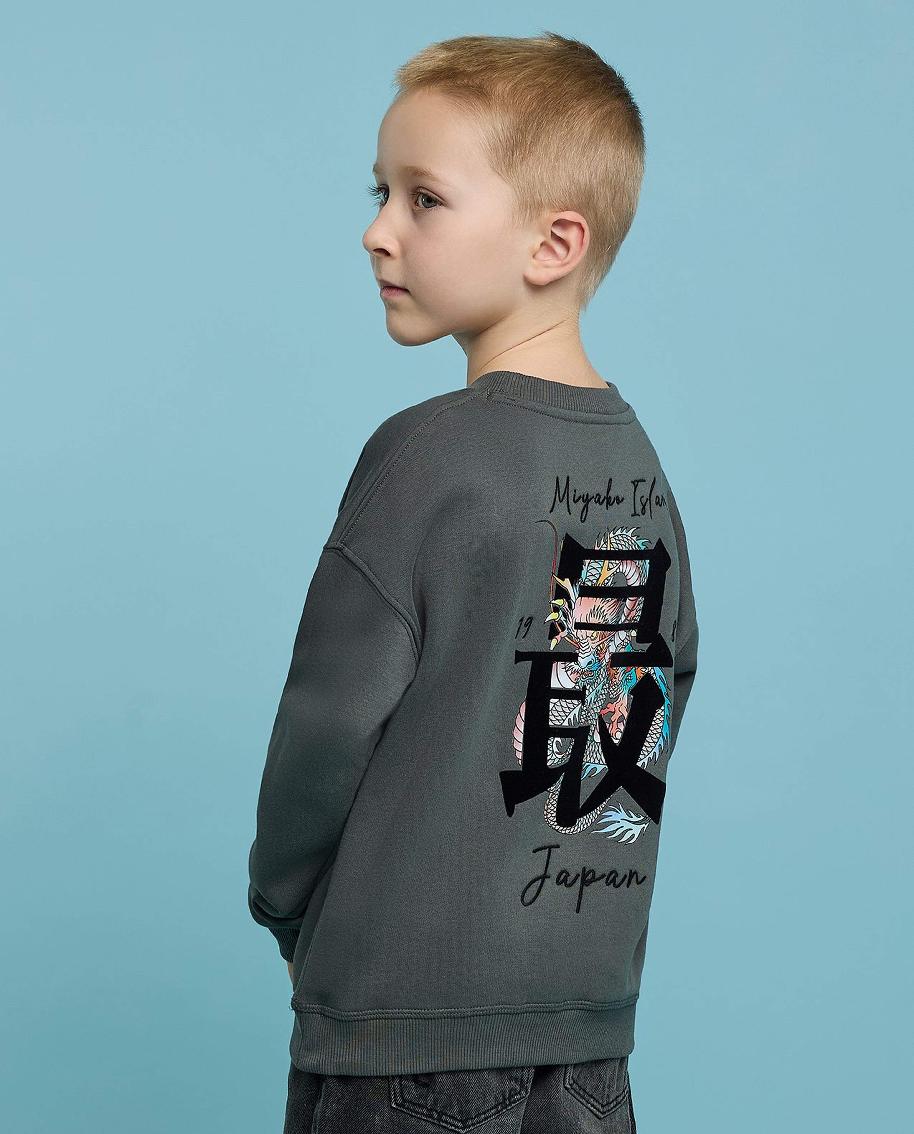 Printed Sweatshirt with Crew Neck and Long Sleeves