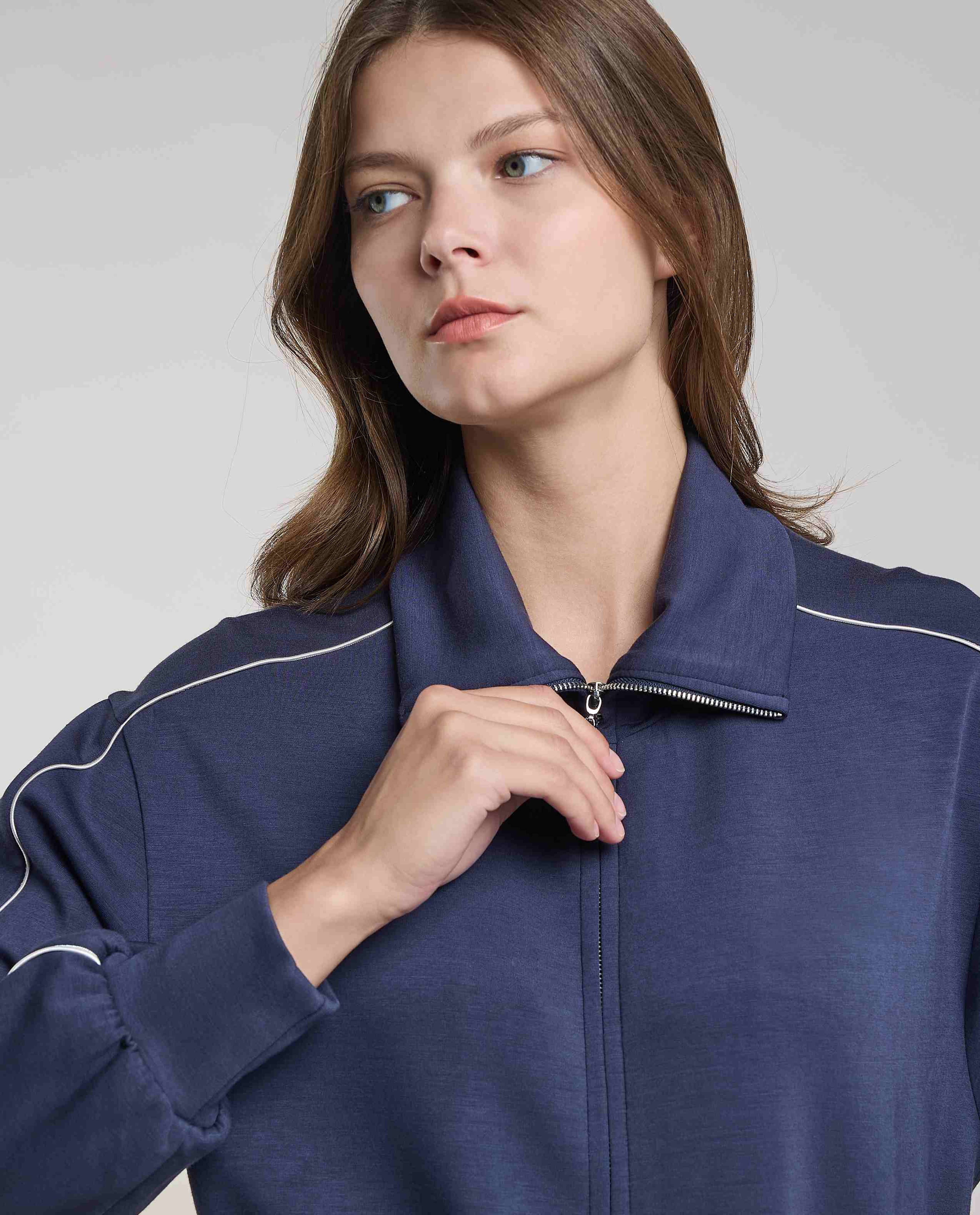 Solid Jacket with Zipper Closure