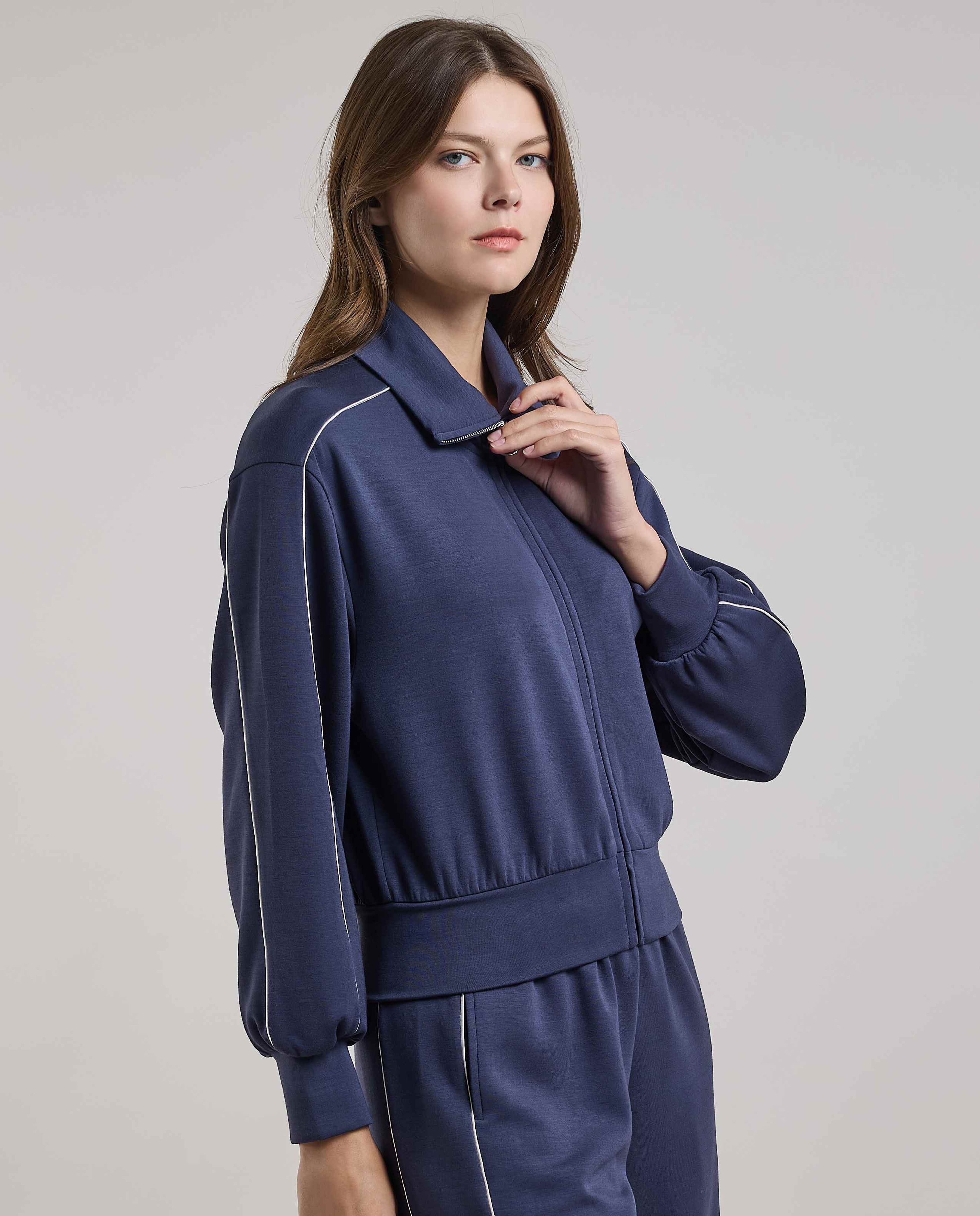 Solid Jacket with Zipper Closure