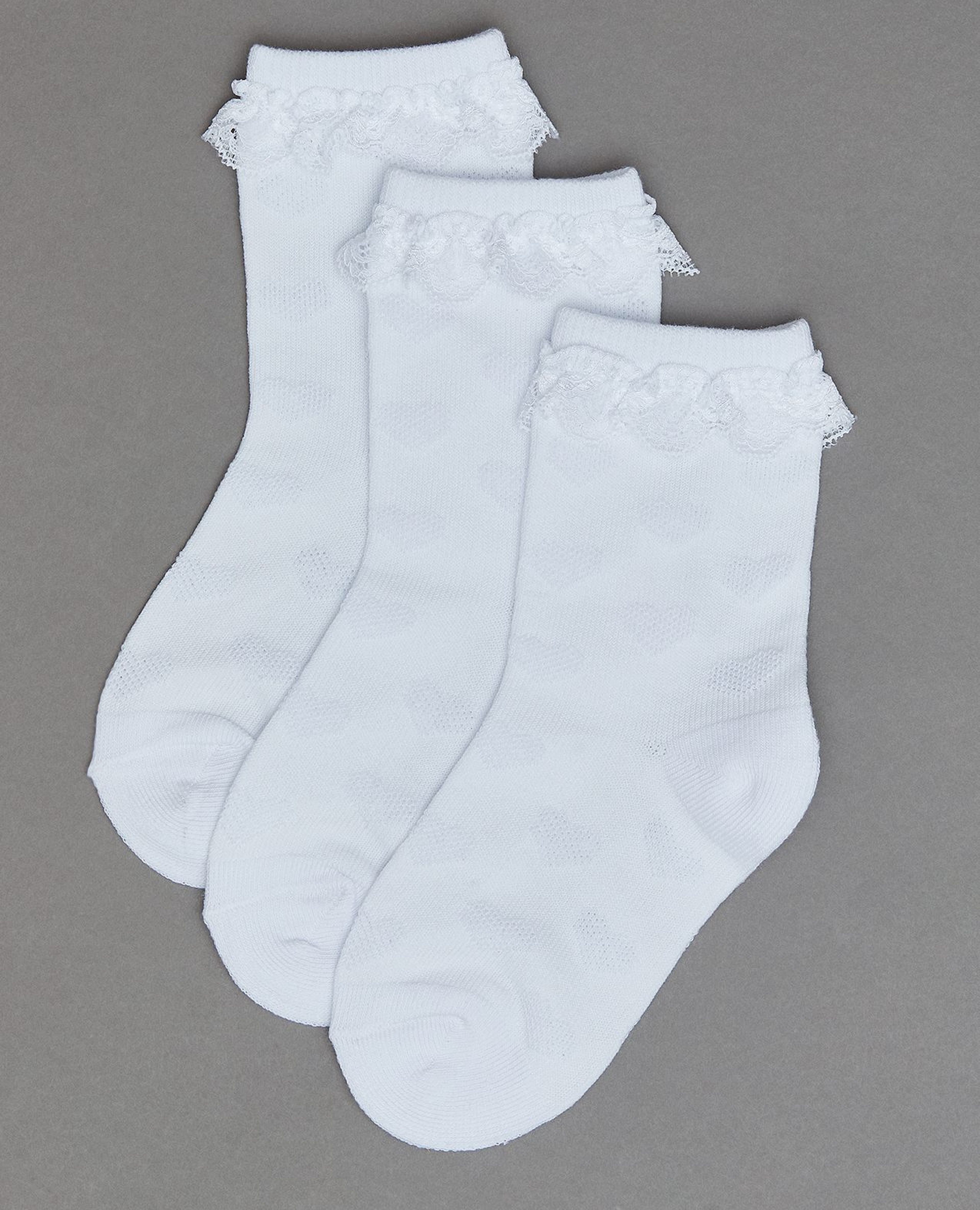 3 Pack Self Patterned Crew Socks