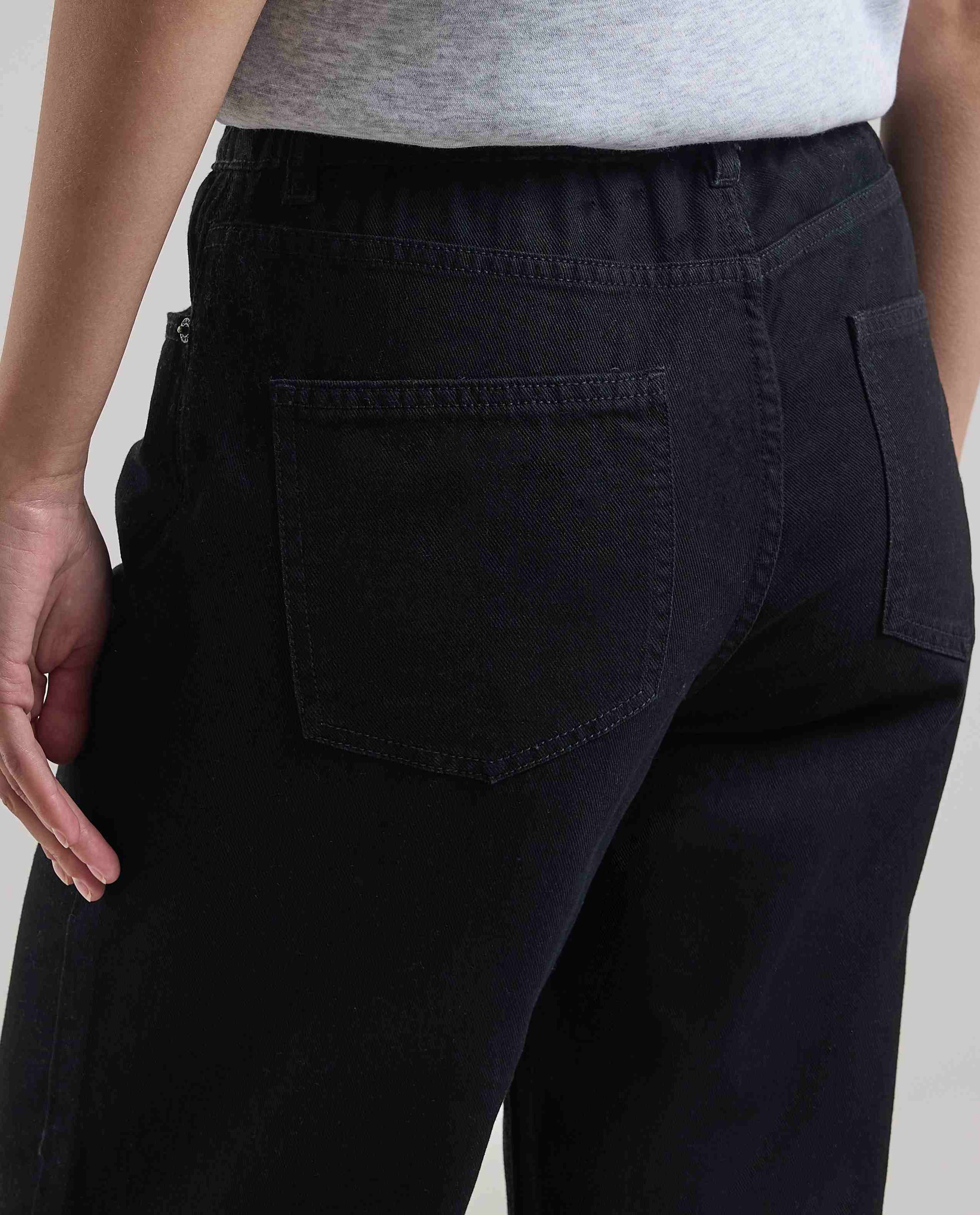 Solid Wide Jeans with Button Closure