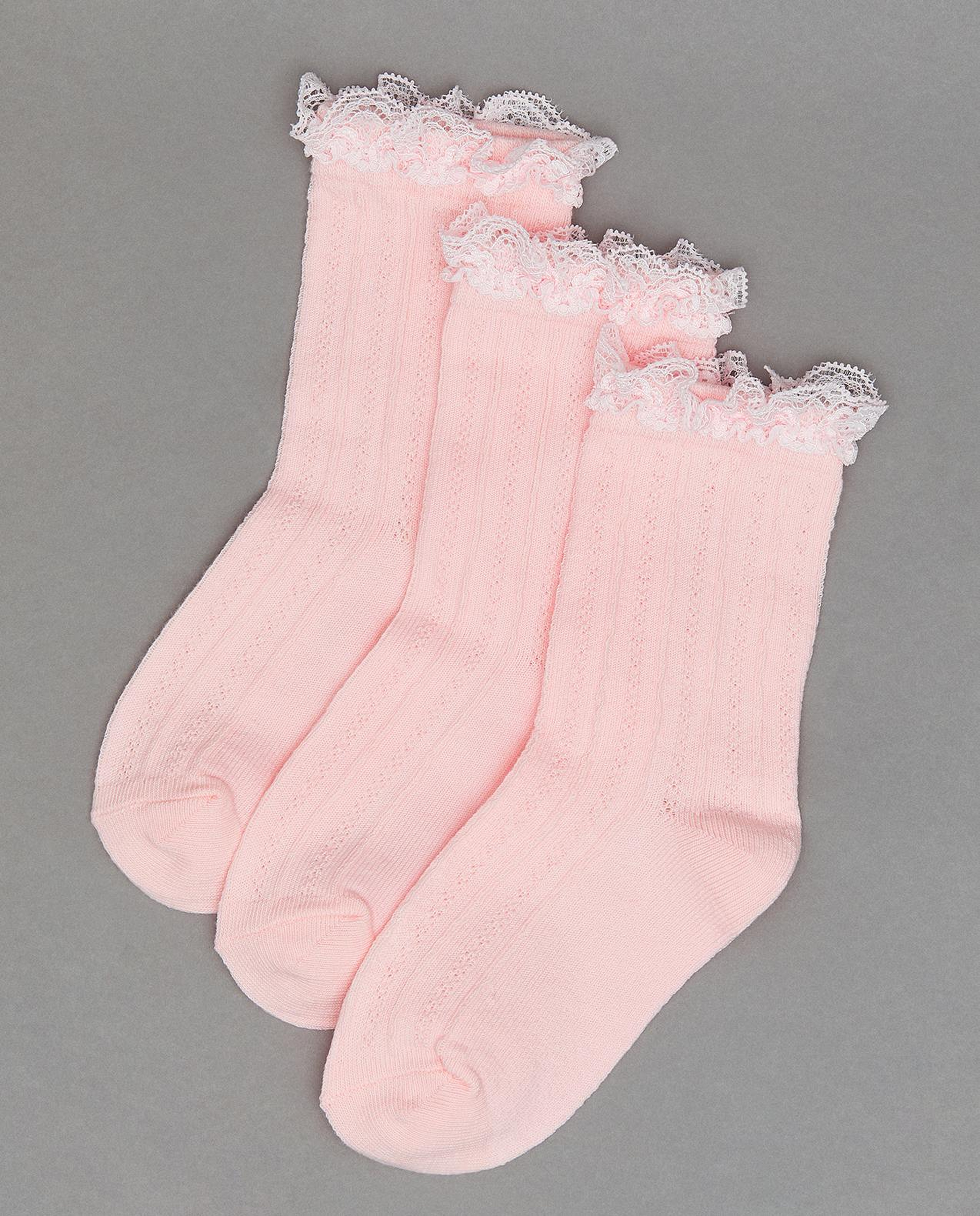 3 Pack Solid Crew Socks