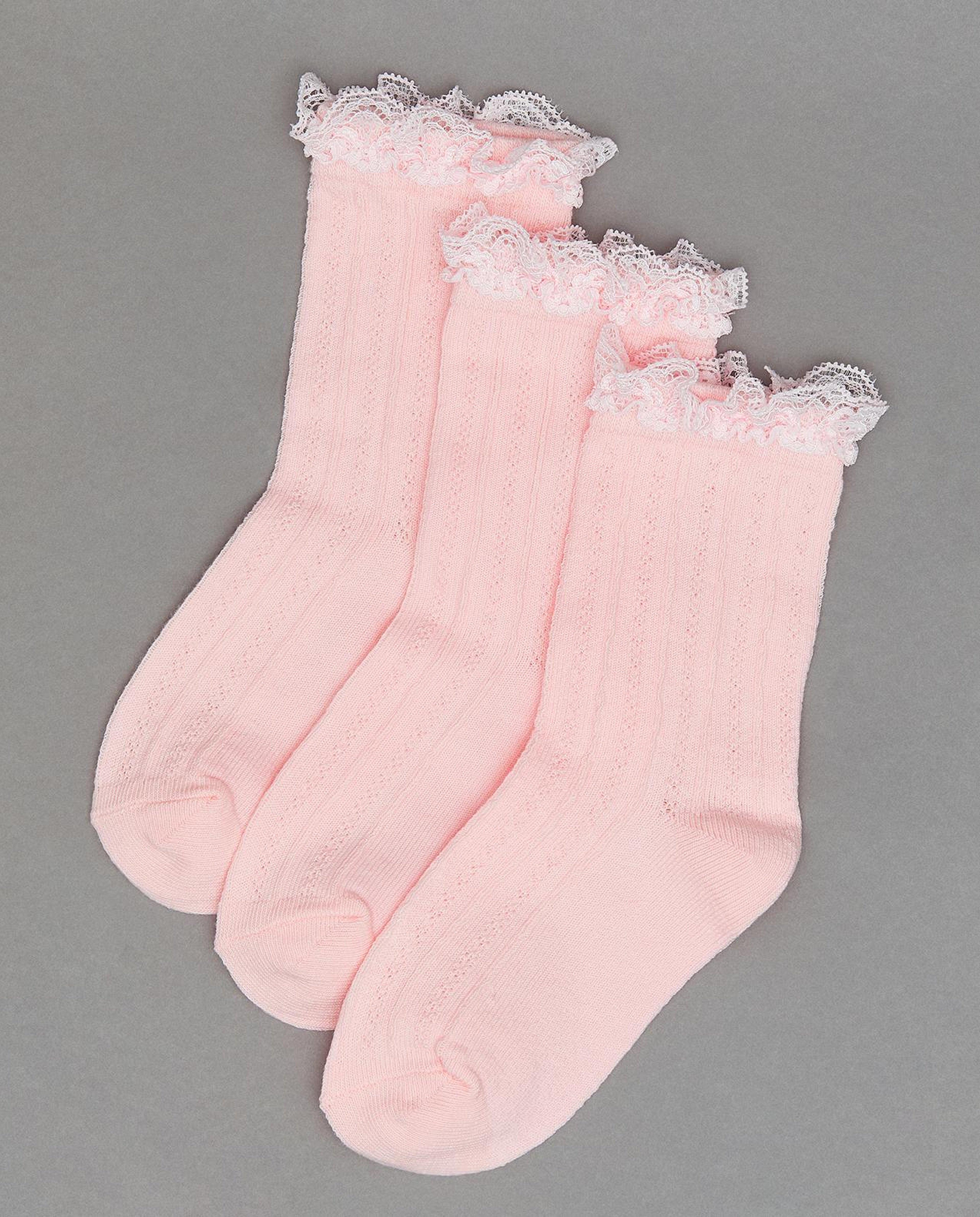 3 Pack Solid Crew Socks