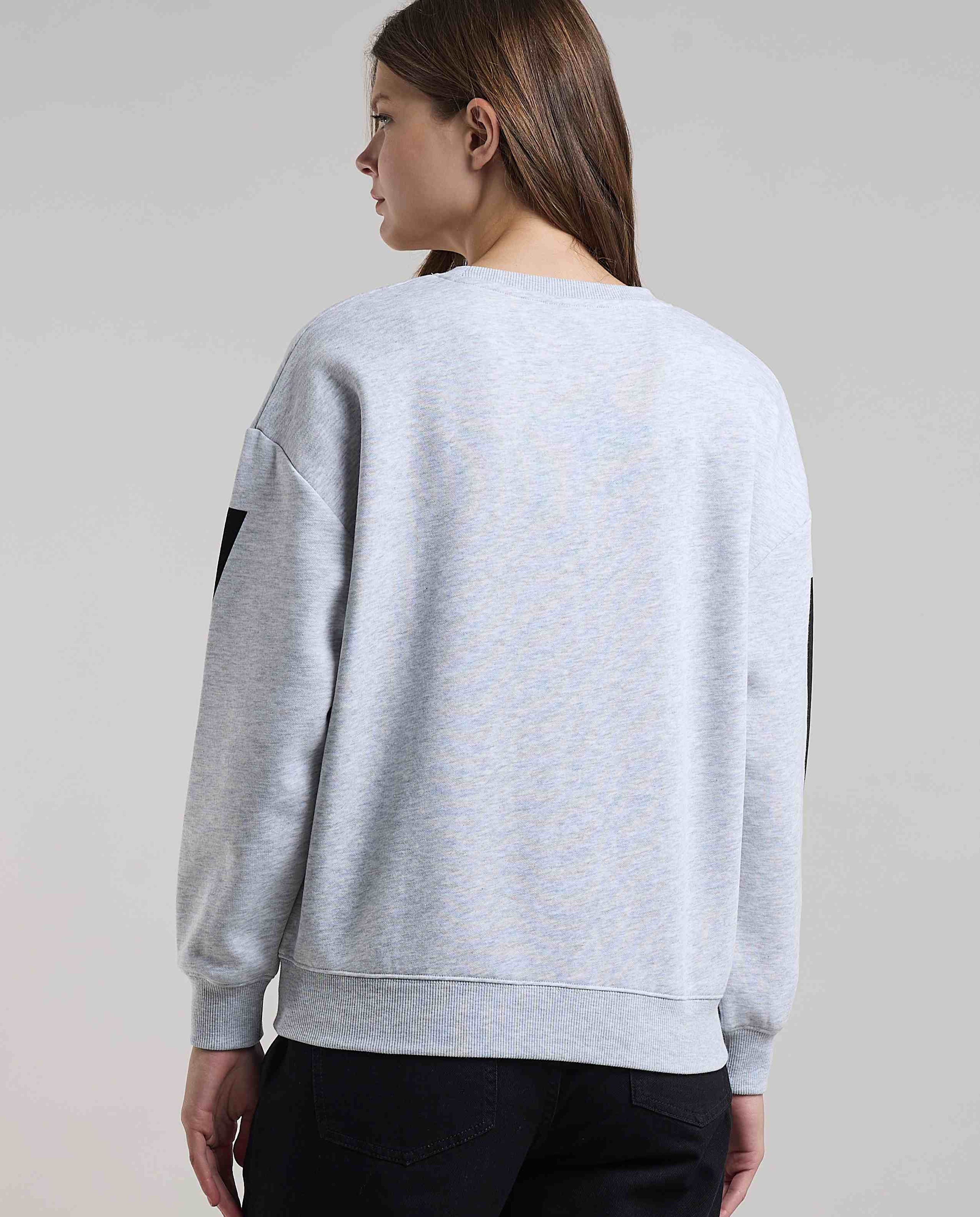 Mickey Mouse Print Sweatshirt with Crew Neck and Long Sleeves