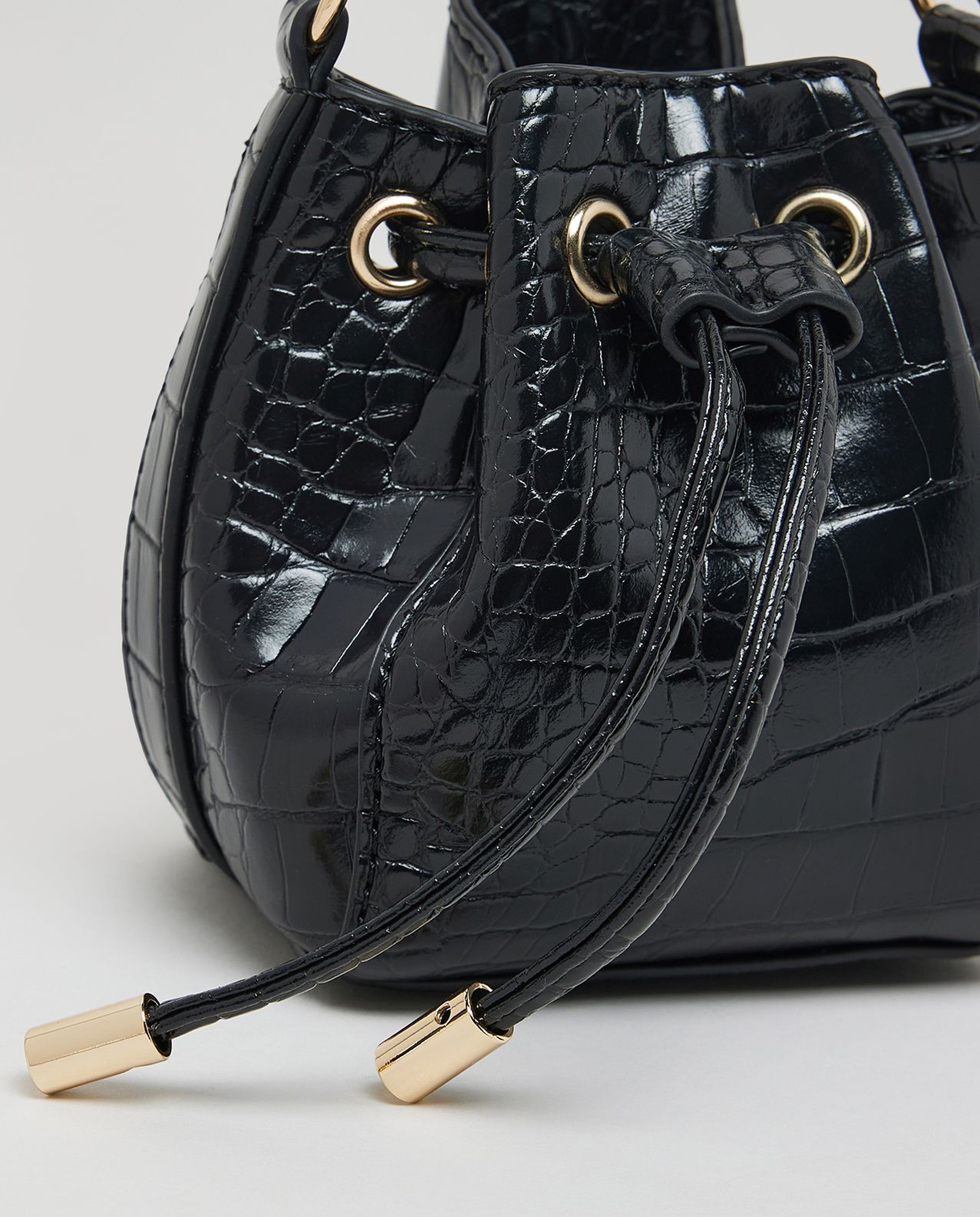 Textured Drawstring Bag