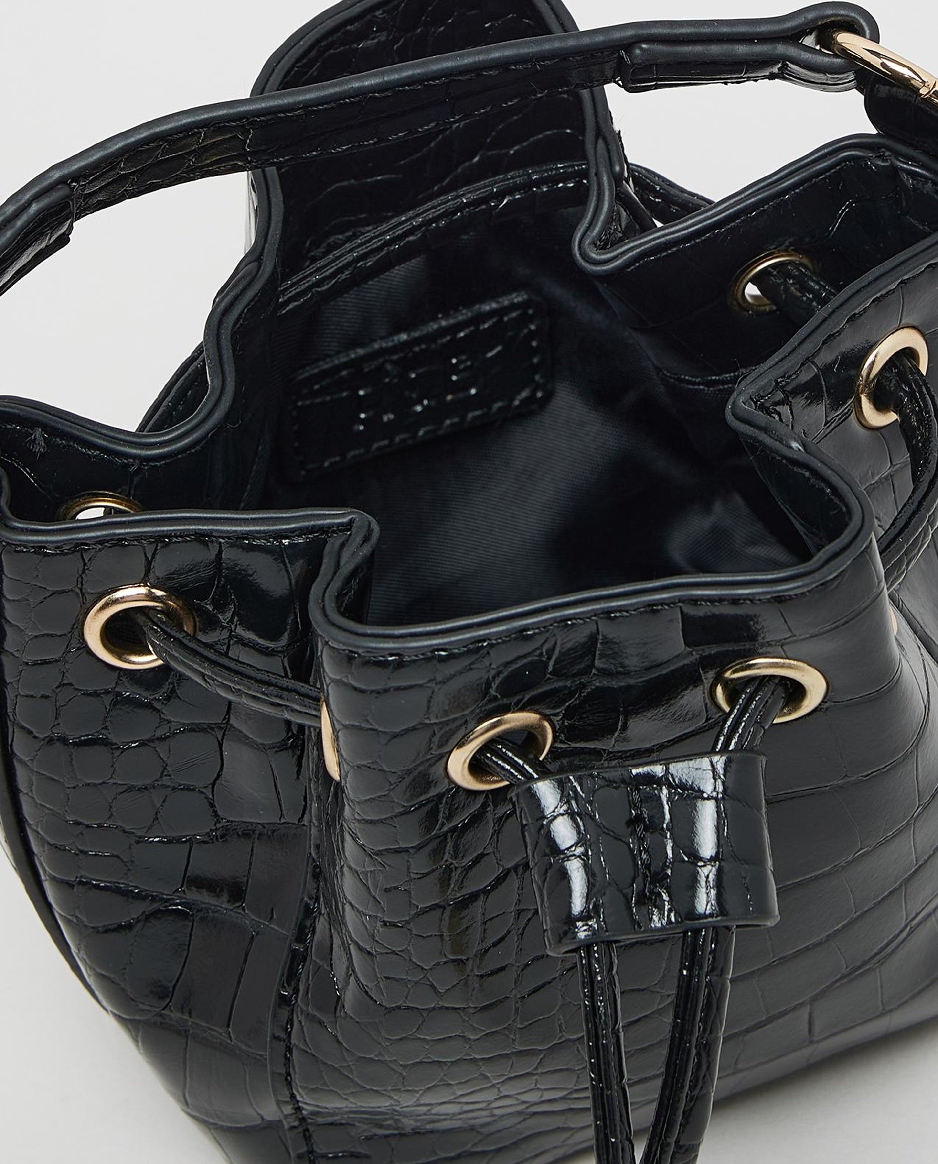 Textured Drawstring Bag