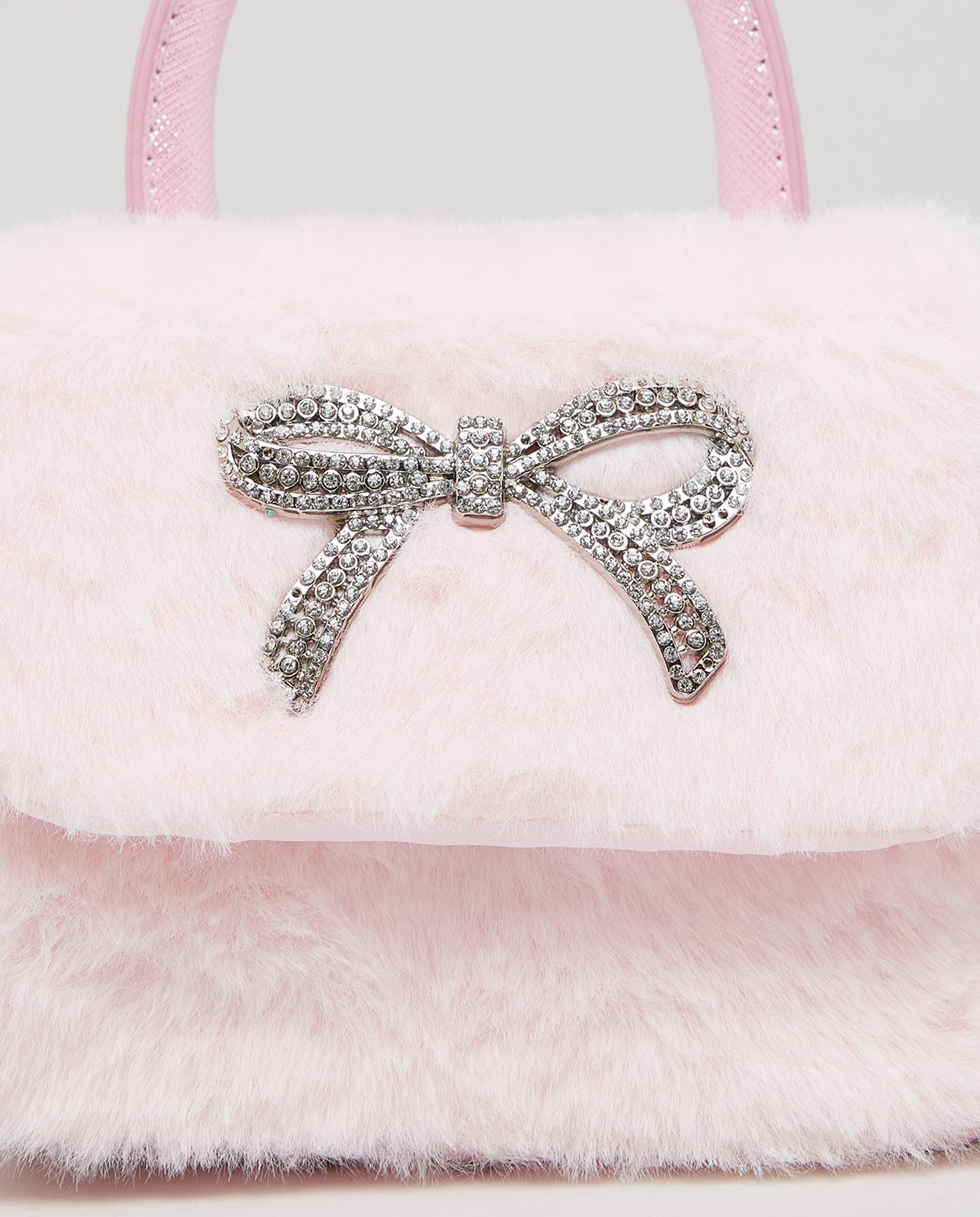 Bow Detail Furry Mini Bag