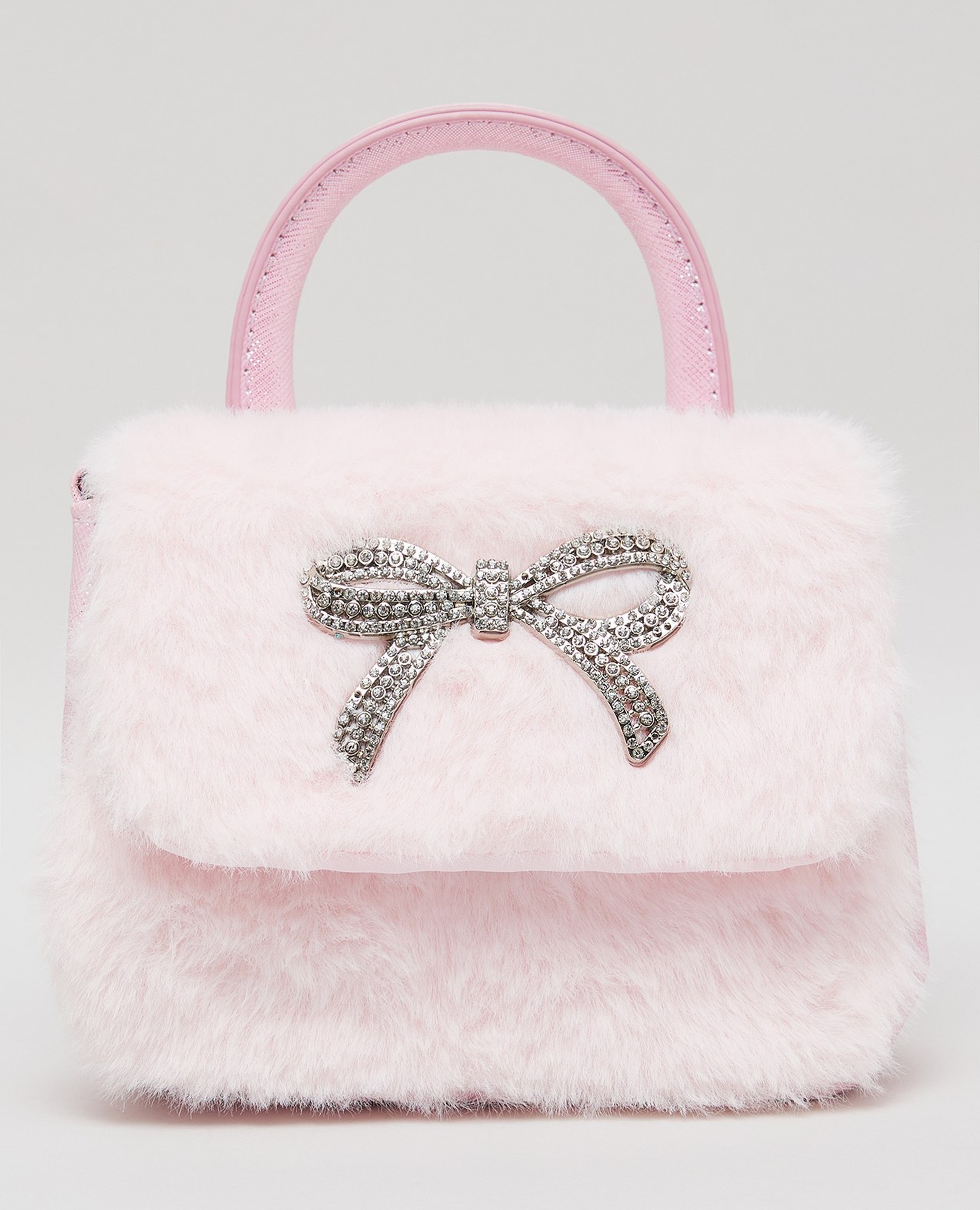Bow Detail Furry Mini Bag