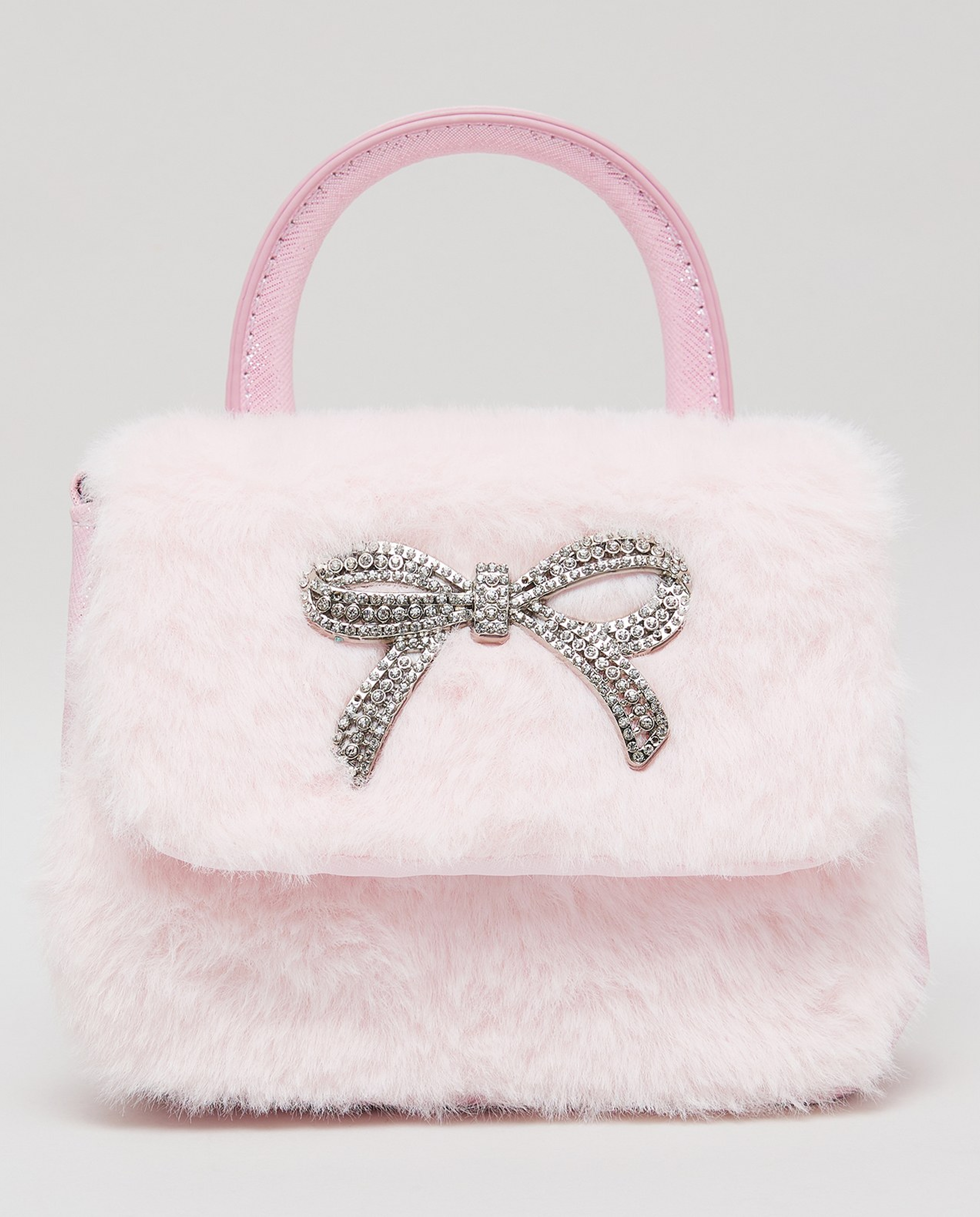 Bow Detail Furry Mini Bag