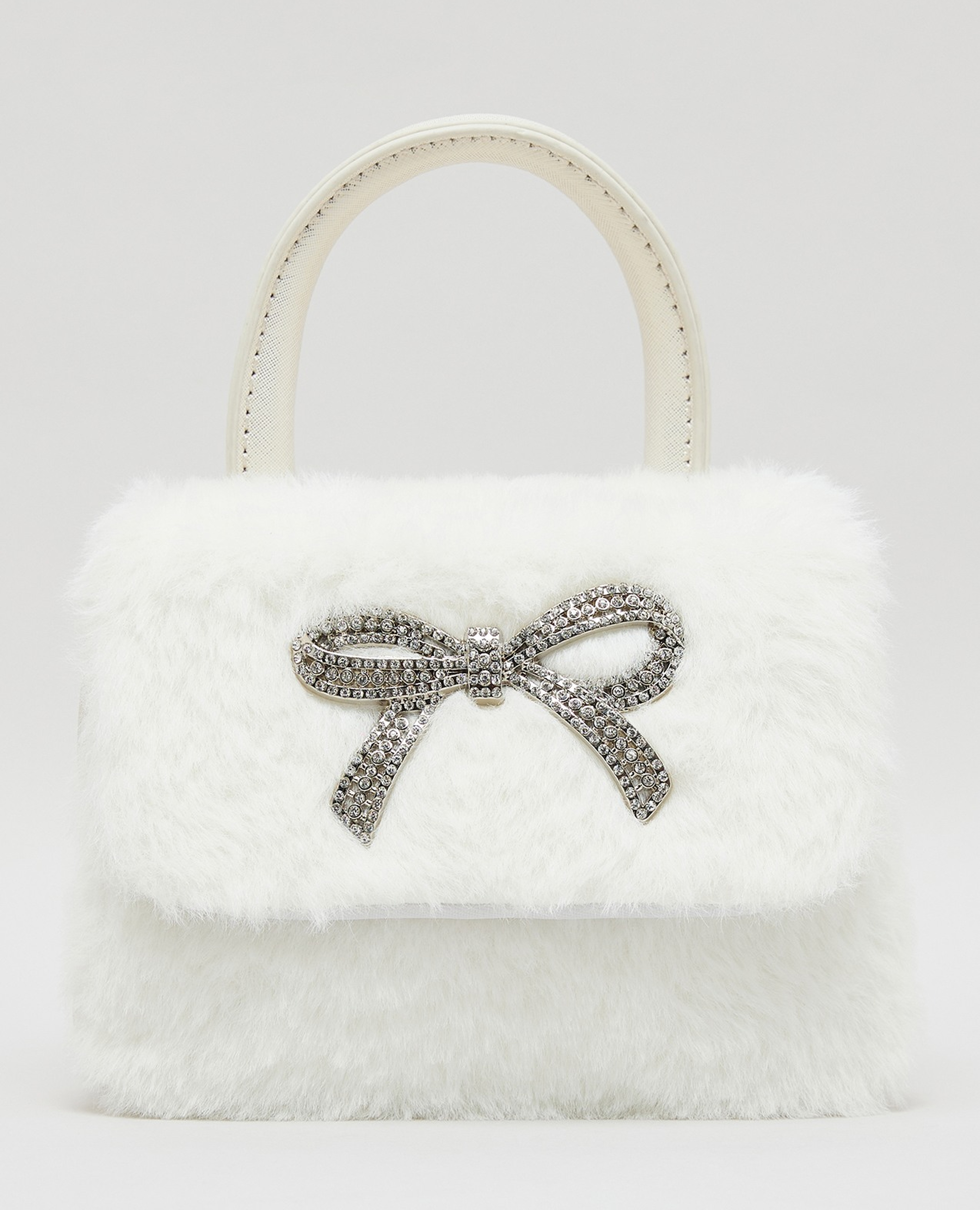 Bow Detail Furry Mini Bag