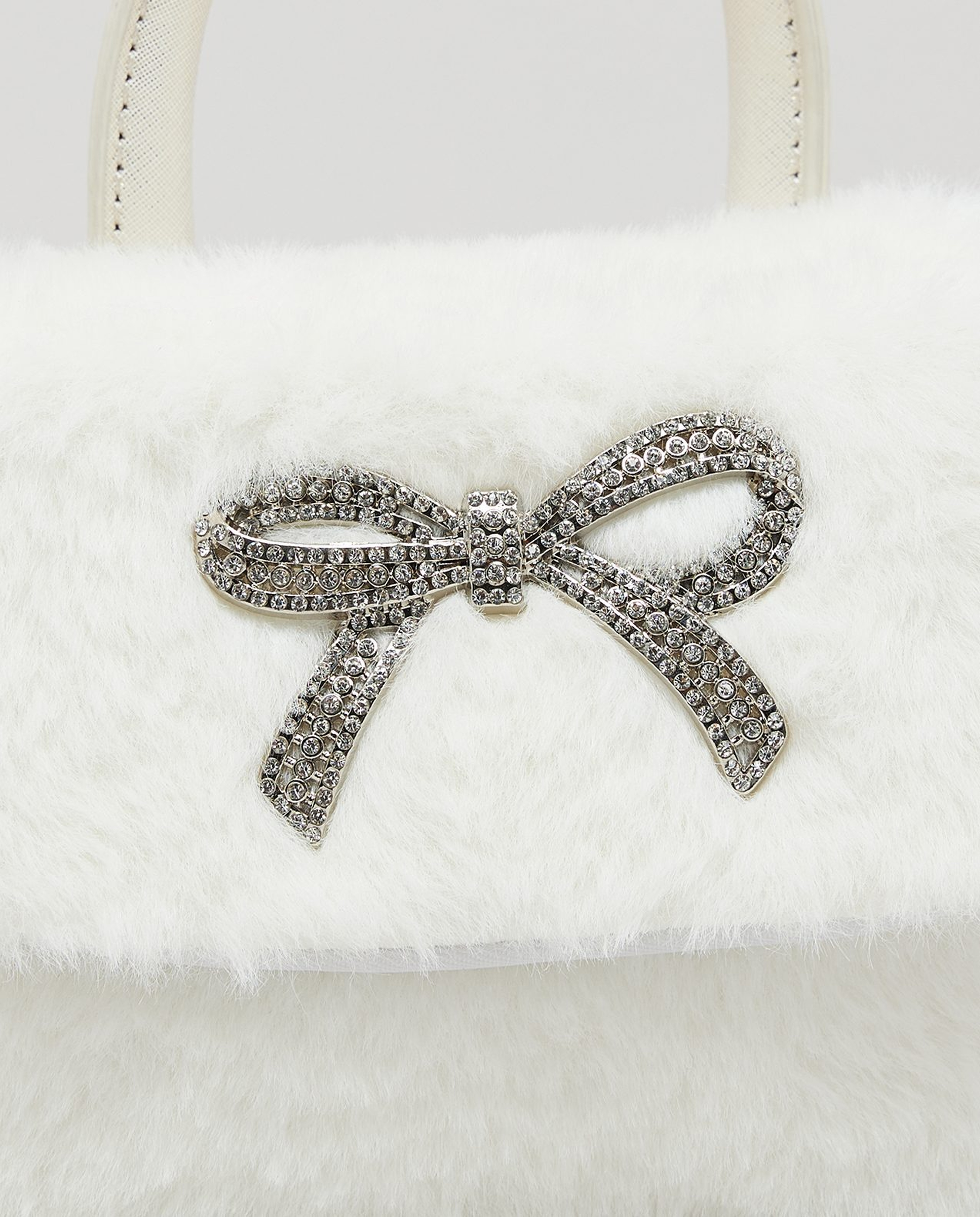 Bow Detail Furry Mini Bag