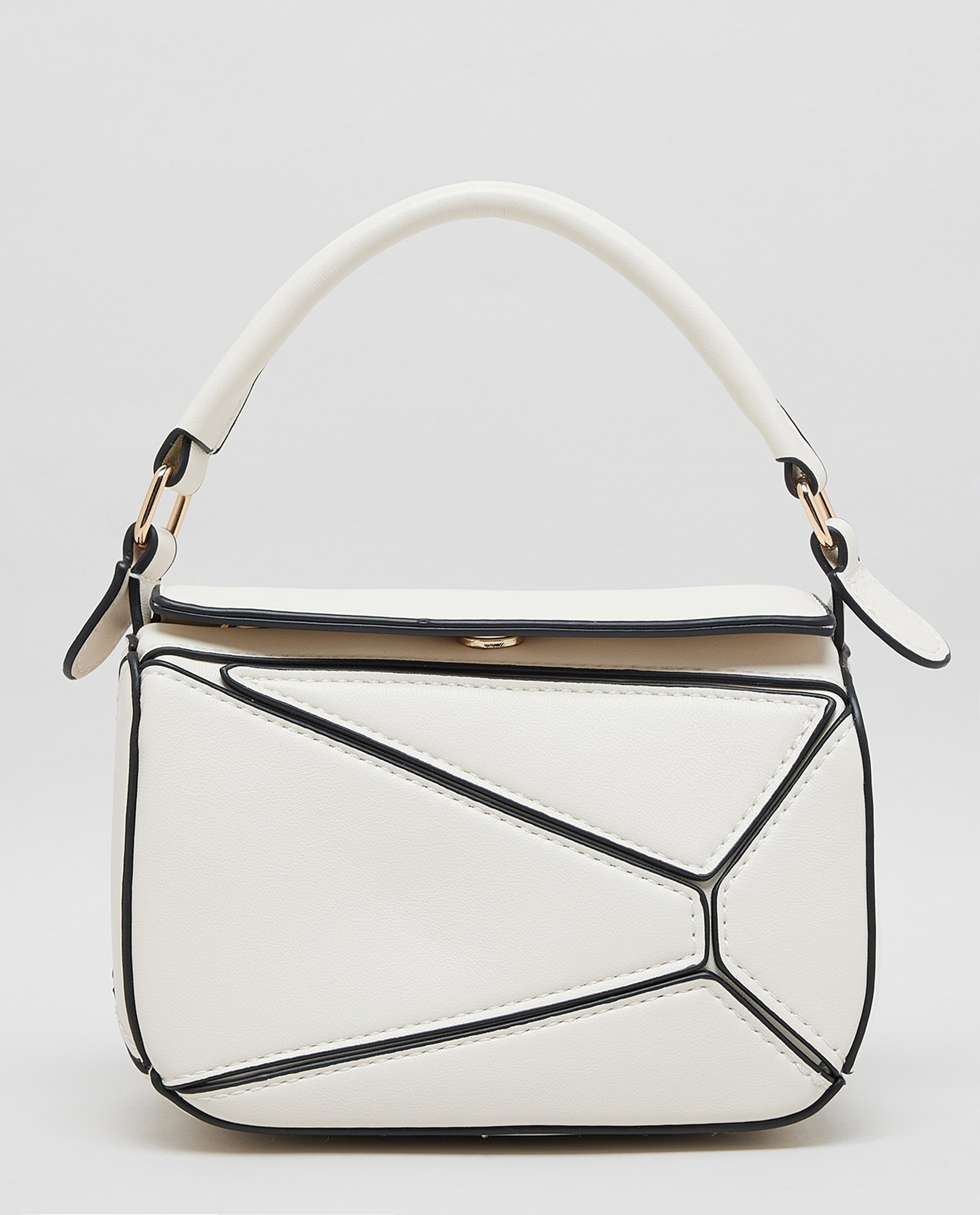 Contrast Trim Shoulder Bag