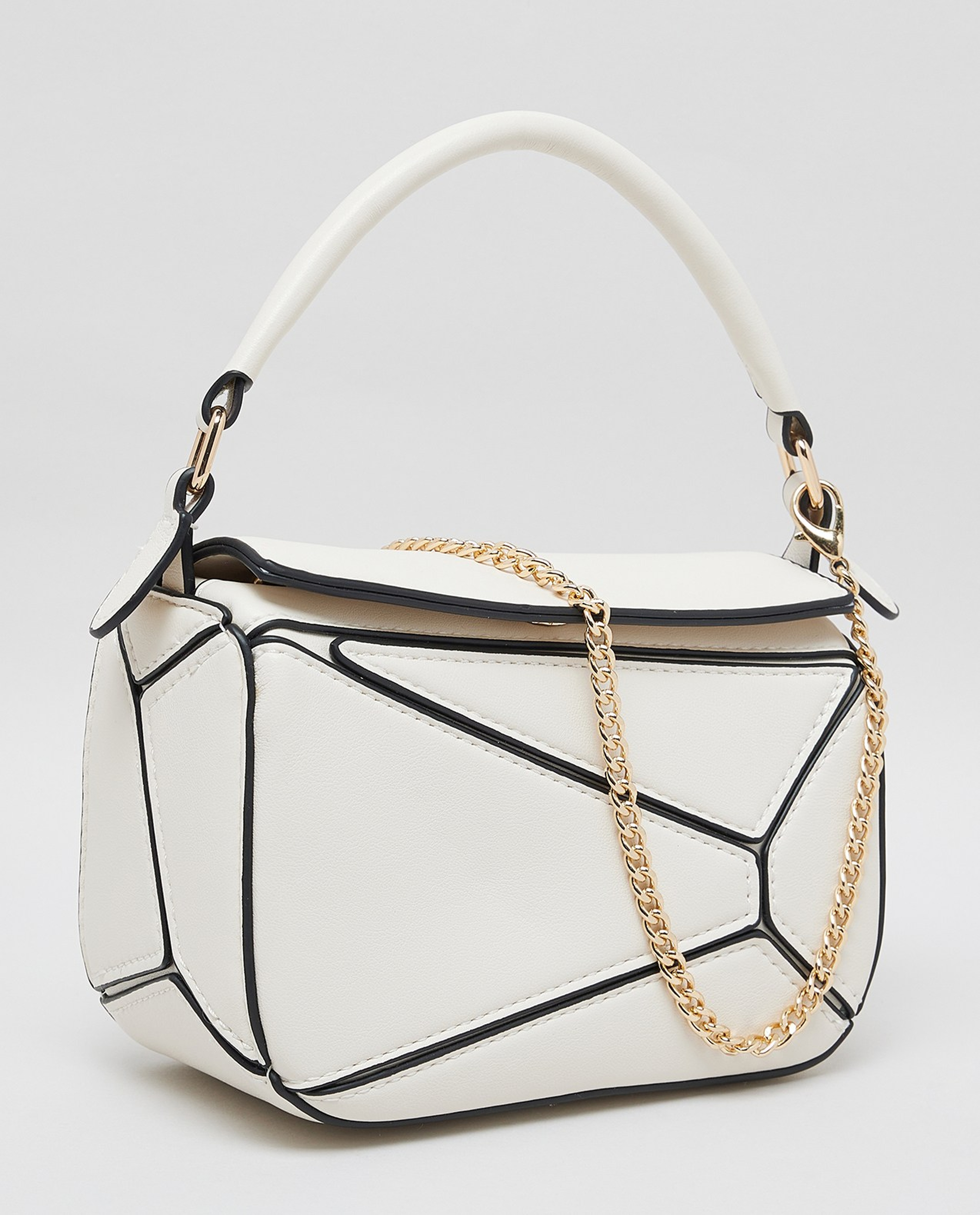 Contrast Trim Shoulder Bag