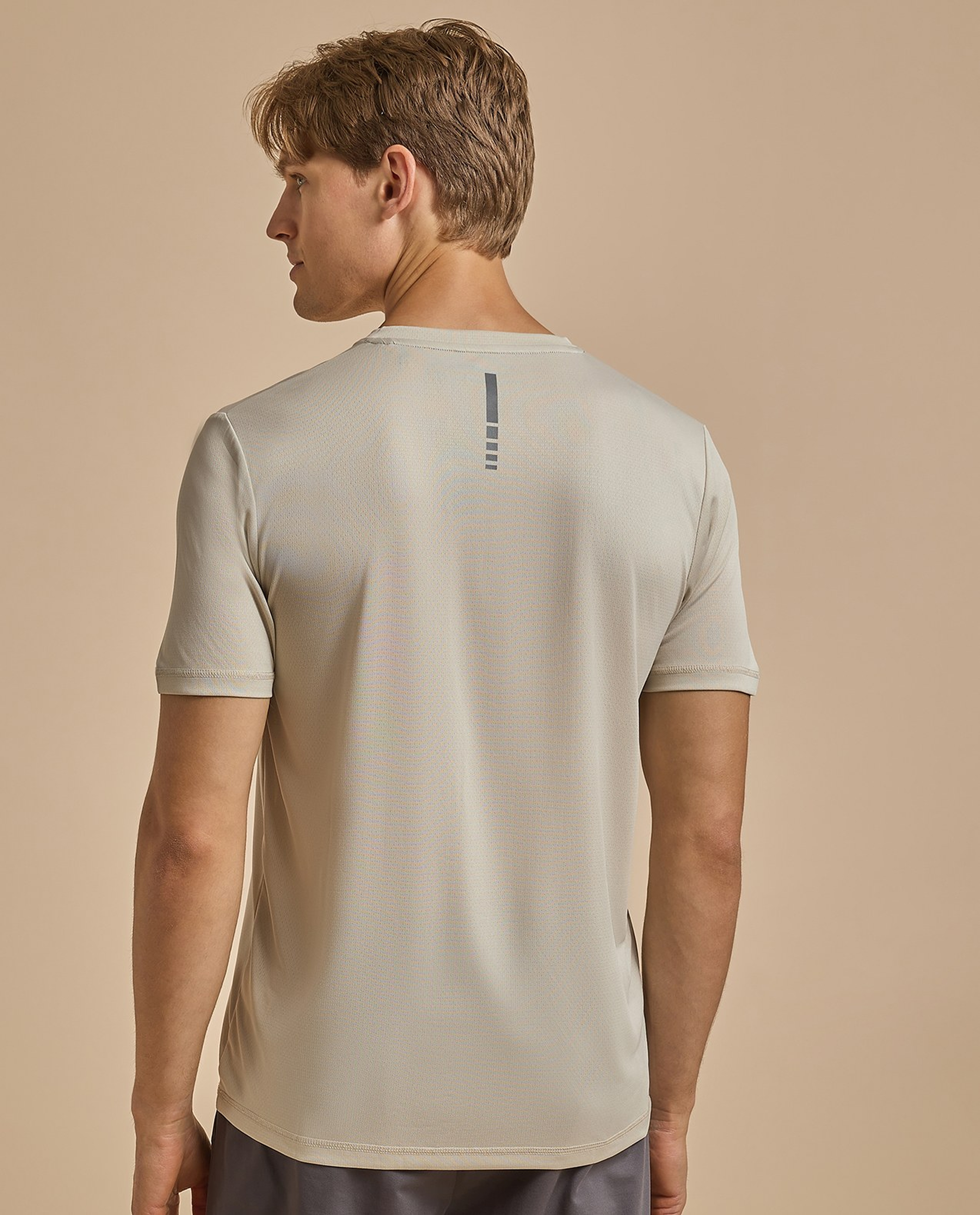 Logo Detail Active T-Shirt with Crew Neck and Short Sleeves