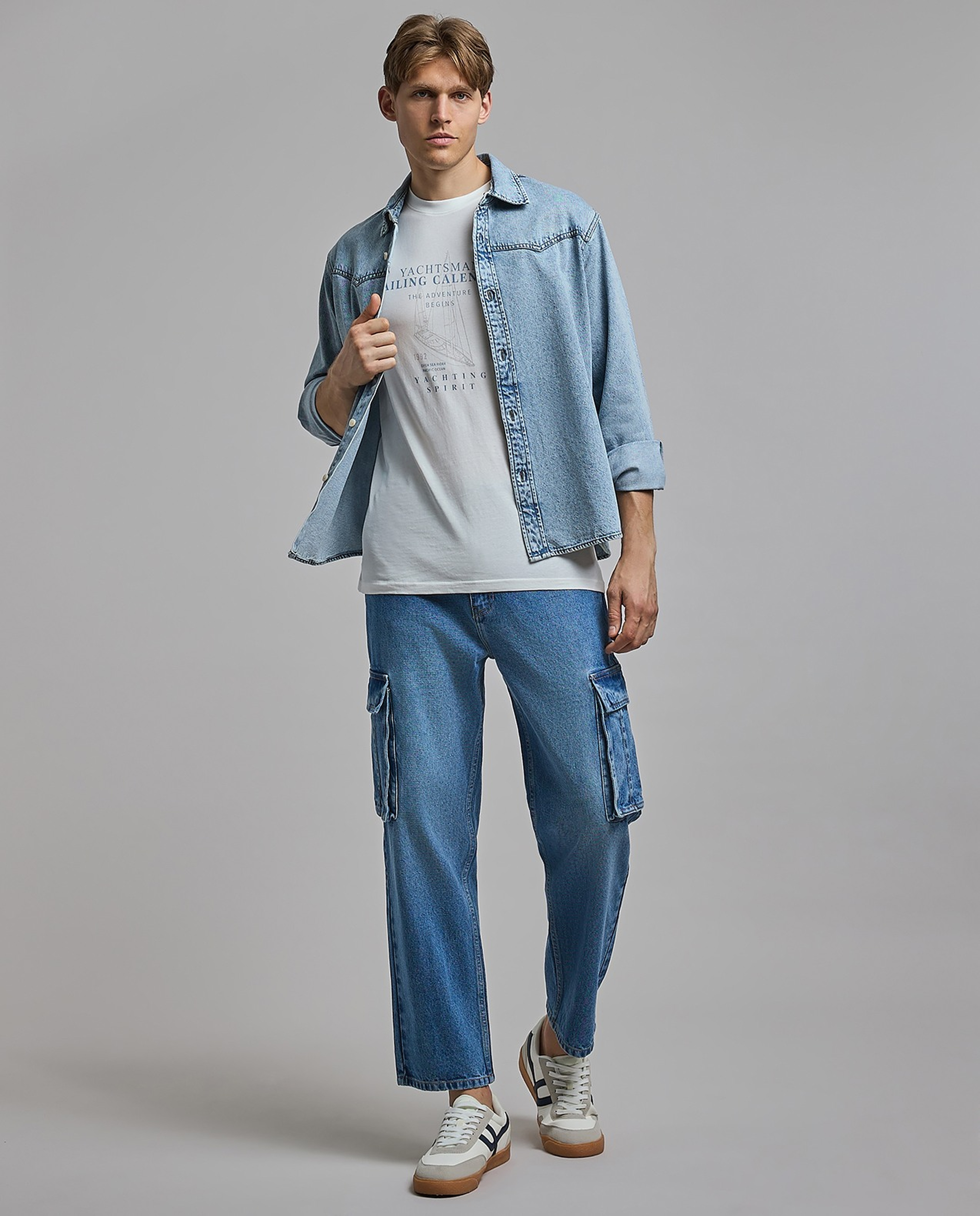 Printed T-Shirt with Crew Neck and Short Sleeves